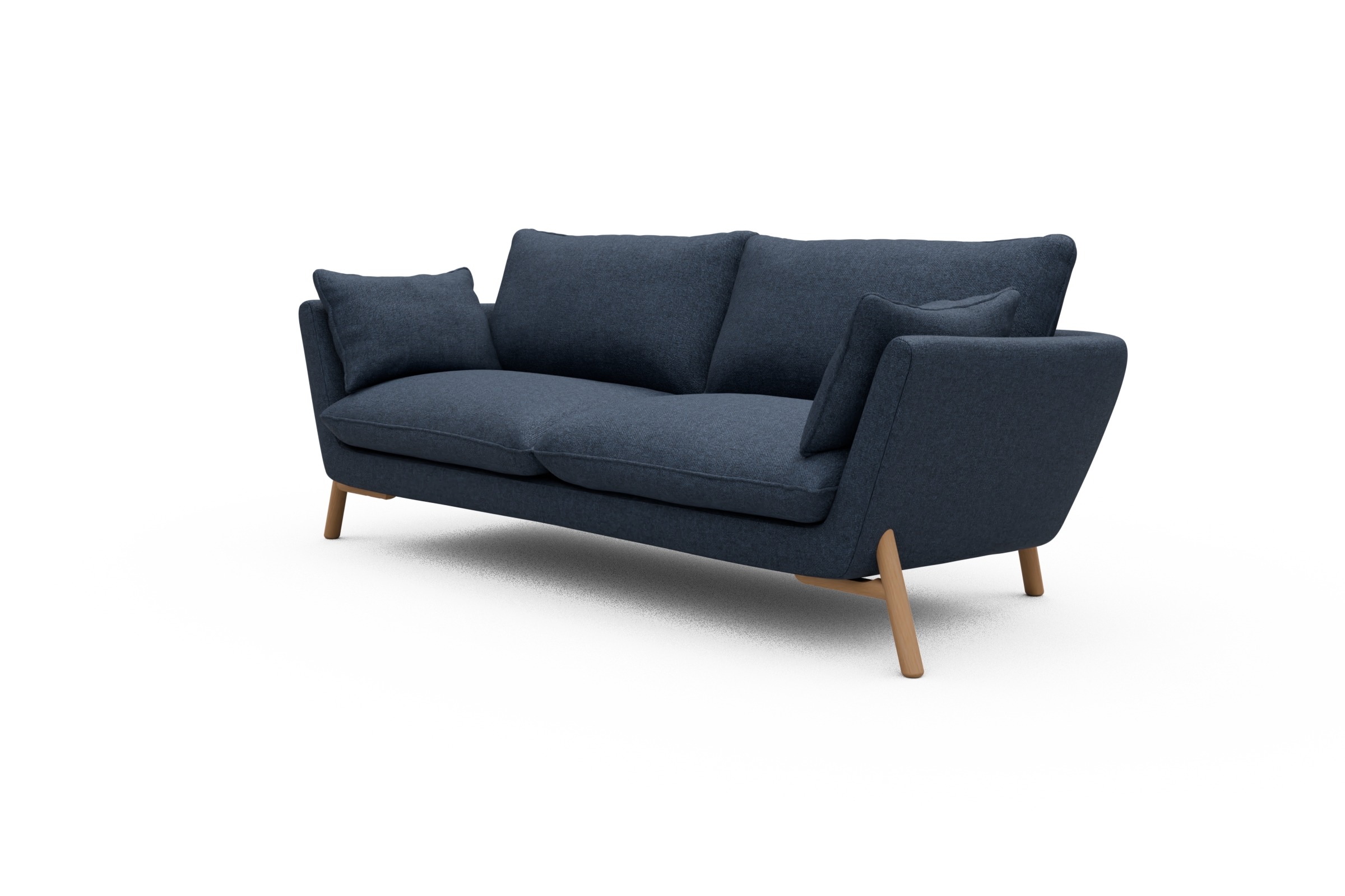 Sofa Emil 3-Sitzer Beinfarbe Eiche Natur Sama-Deep-Blue