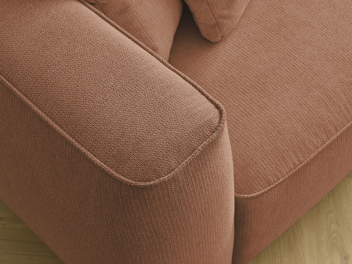 Bobochic Leopold Sofa 3-Sitzer Melange-Stoff Orange Armlehne links
