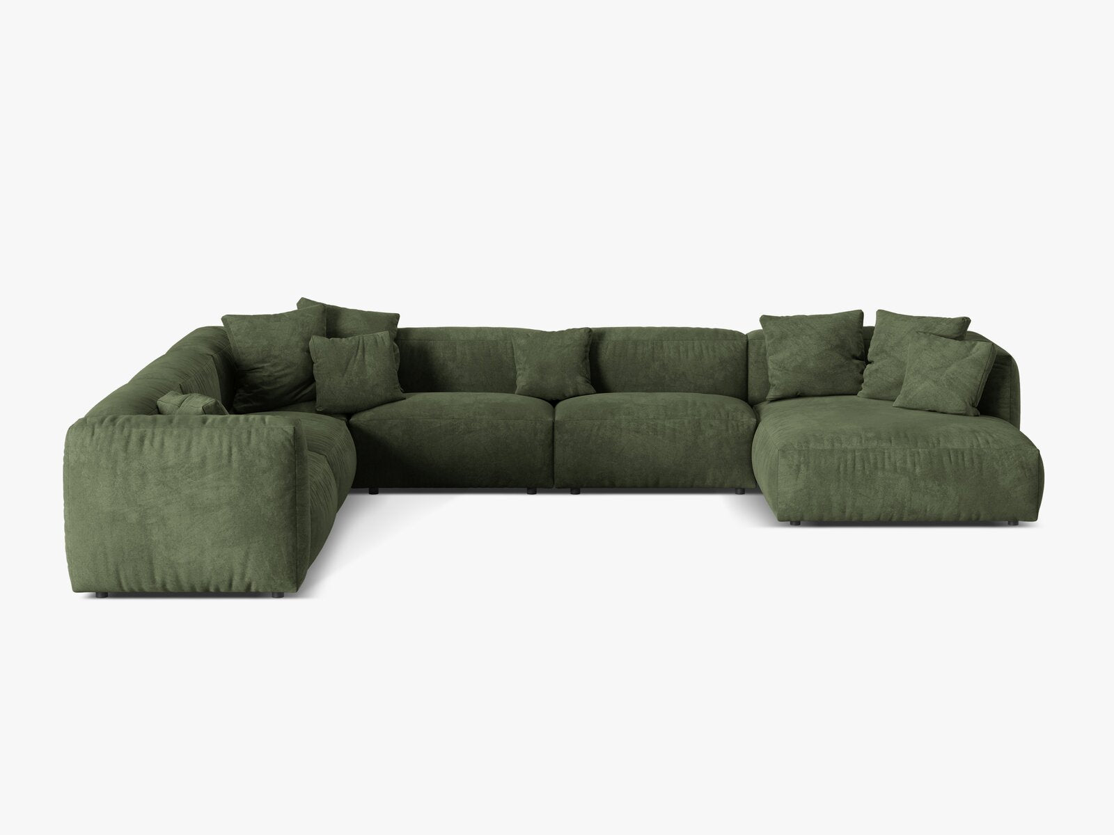 Micadoni modulares Ecksofa XL Martina 6-Sitzer Links Samt Vogue Grün