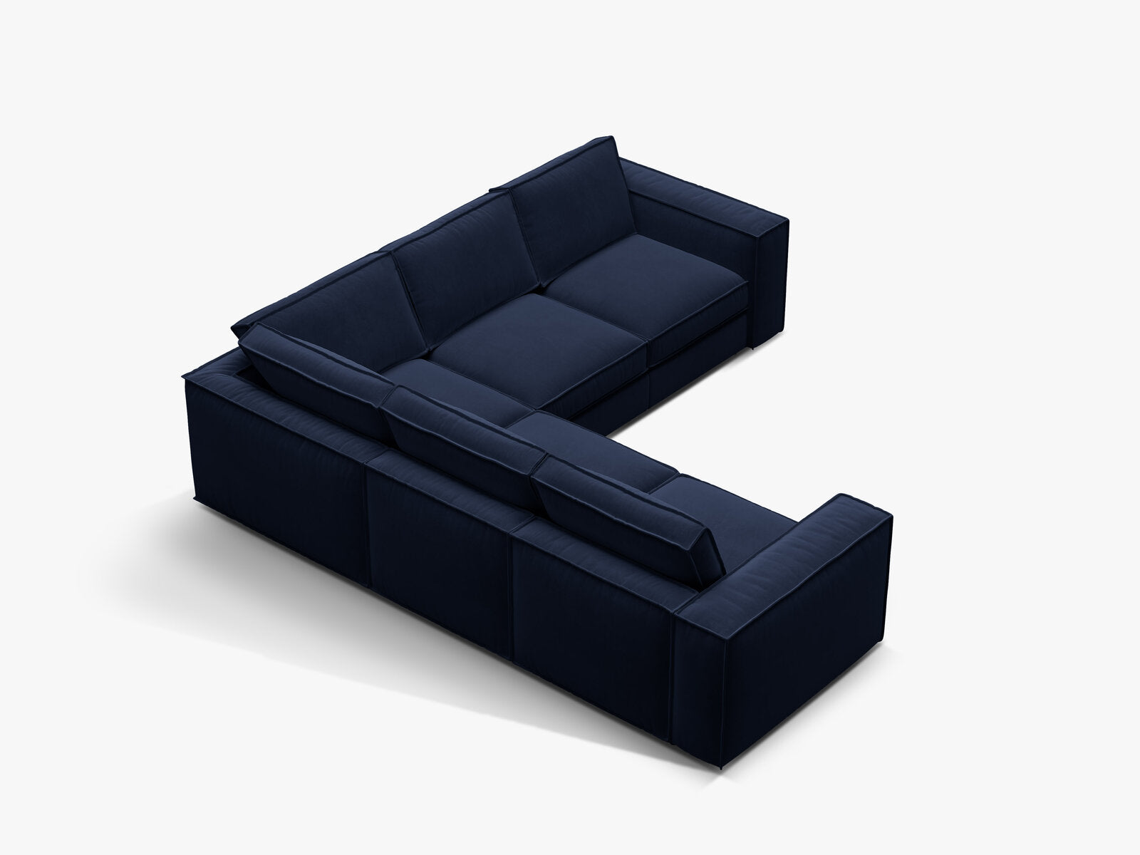 Micadoni symmetrisches modulares Ecksofa Pola 4-Sitzer Königsblau