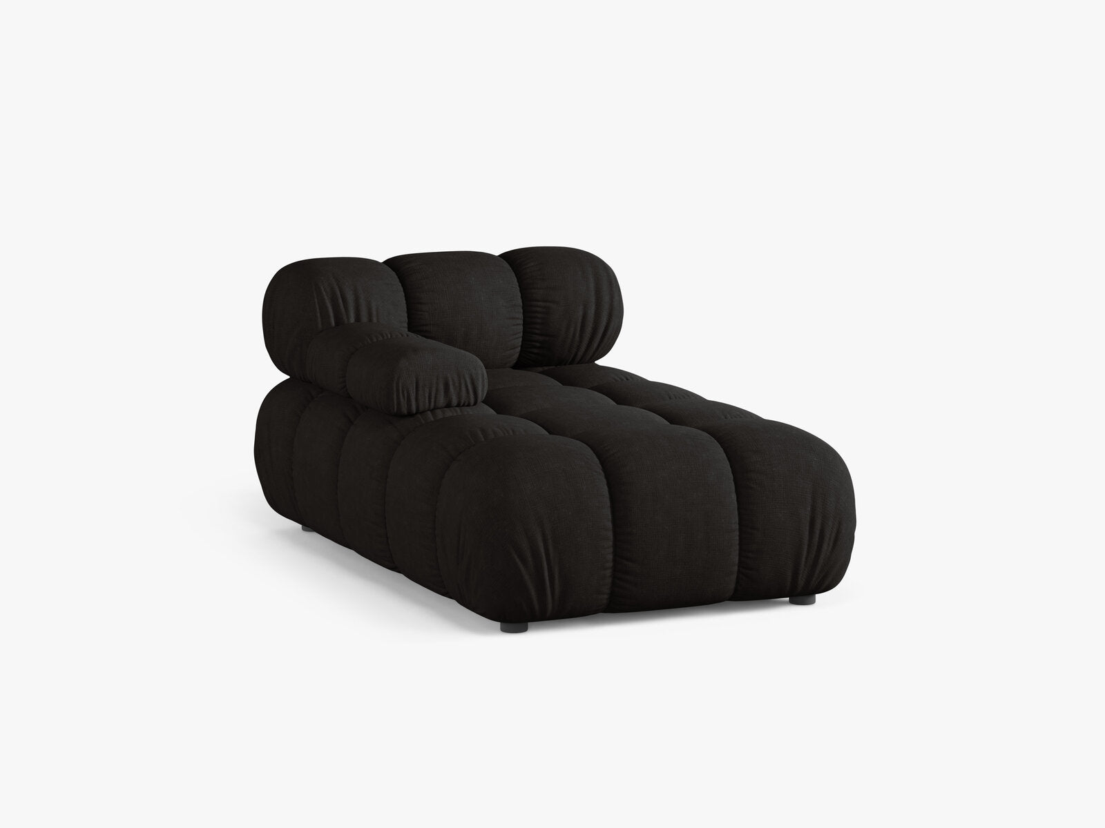 Micadoni Recamiere Bellis Links Strukturierter Stoff Liberty Schwarz