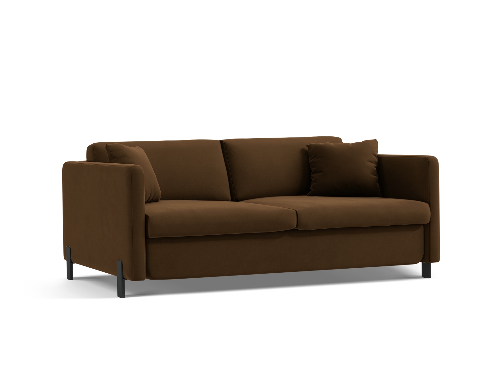 Micadoni Schlafsofa Gloria 2-Sitzer Samt Schokolade 205x140