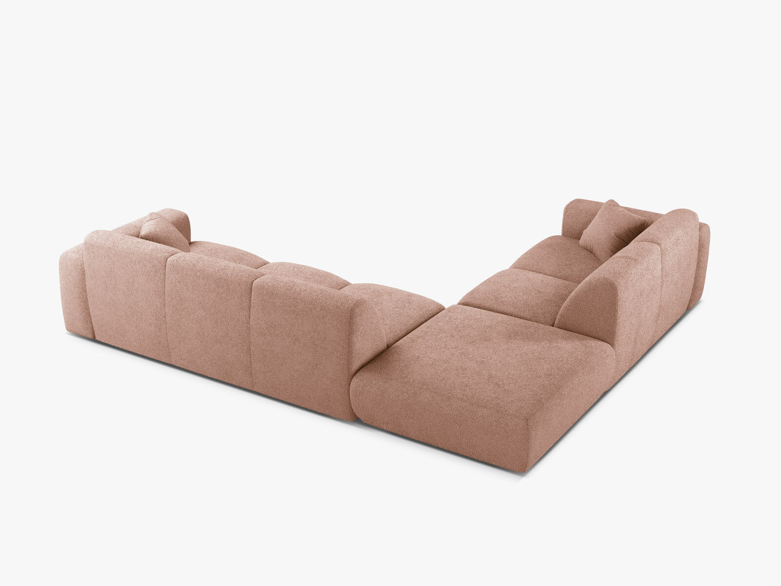 Micadoni Ecksofa Molino 6-Sitzer Links Boucle Baloo Puderrosa