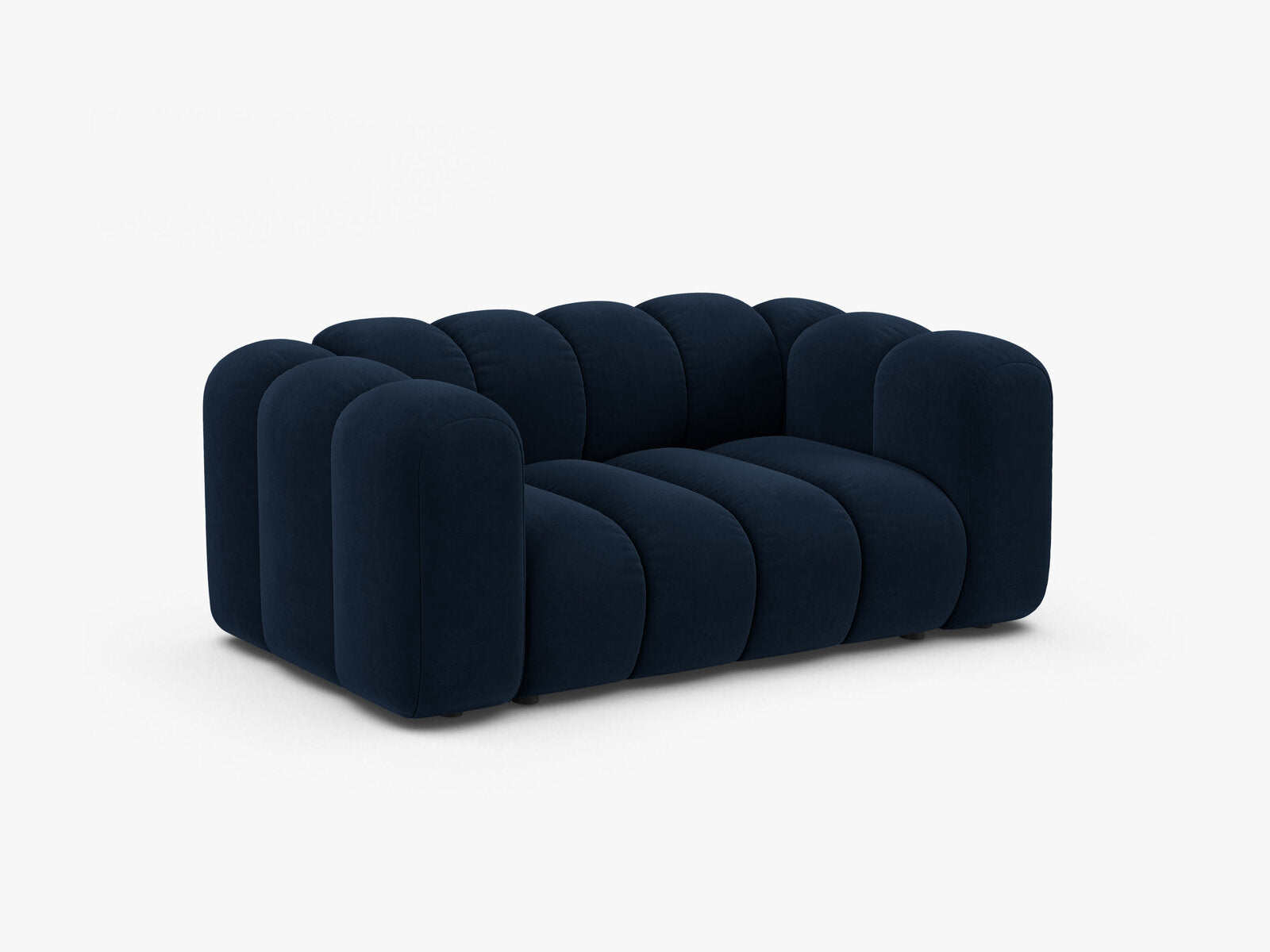 Micadoni Sofa Lupine 2-Sitzer kleine Version Samt Salvador Königsblau