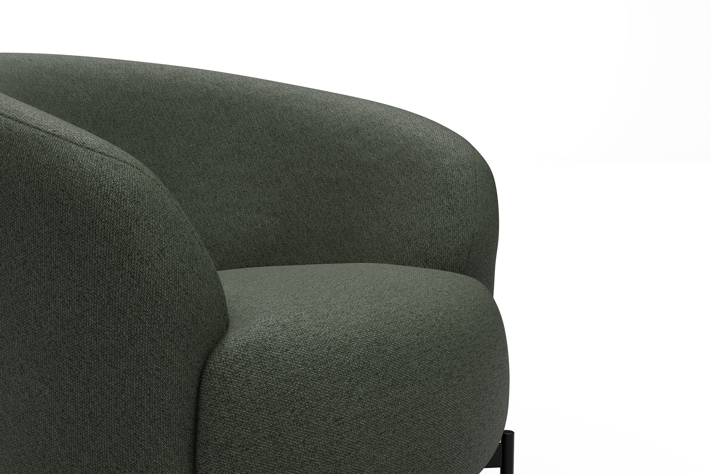 Sessel Ronda X-Metallgestell Schwarz Denari-Forest-Green
