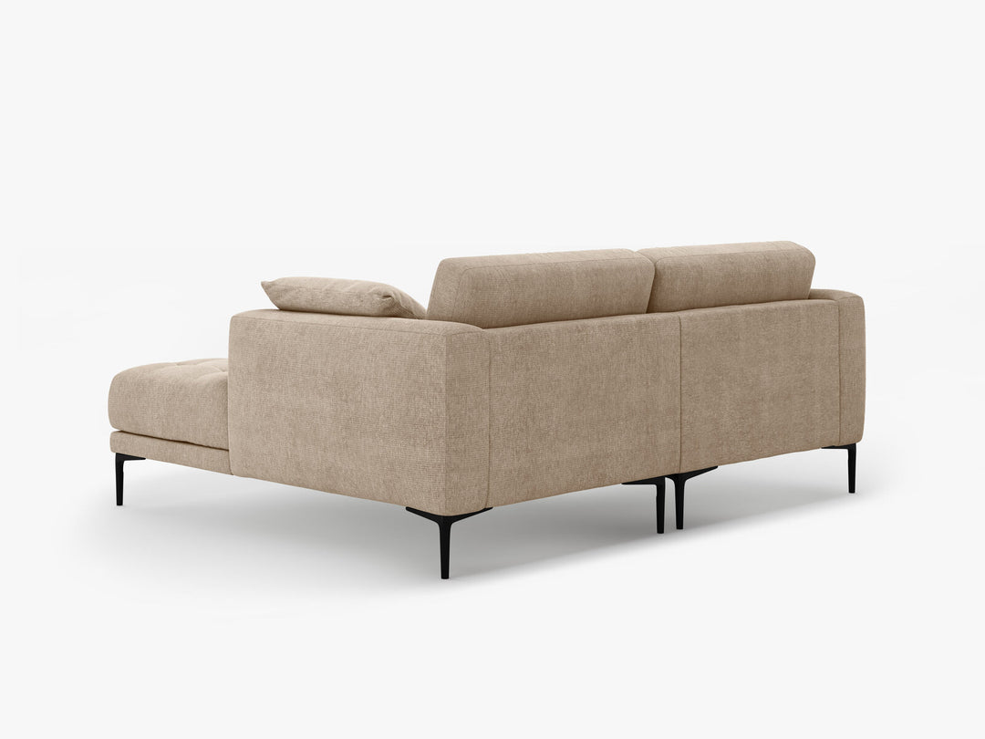 Micadoni Ecksofa Bemy 2-Sitzer Rechts Strukturierter Stoff Sand