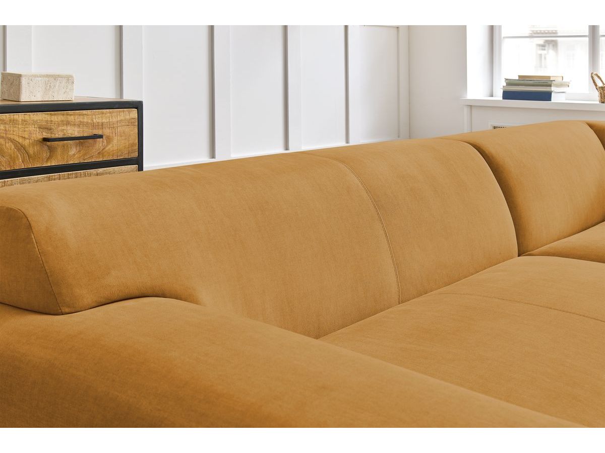 Bobochic Lavena Ecksofa 312 × 220 cm Samt Gelb Ecke links