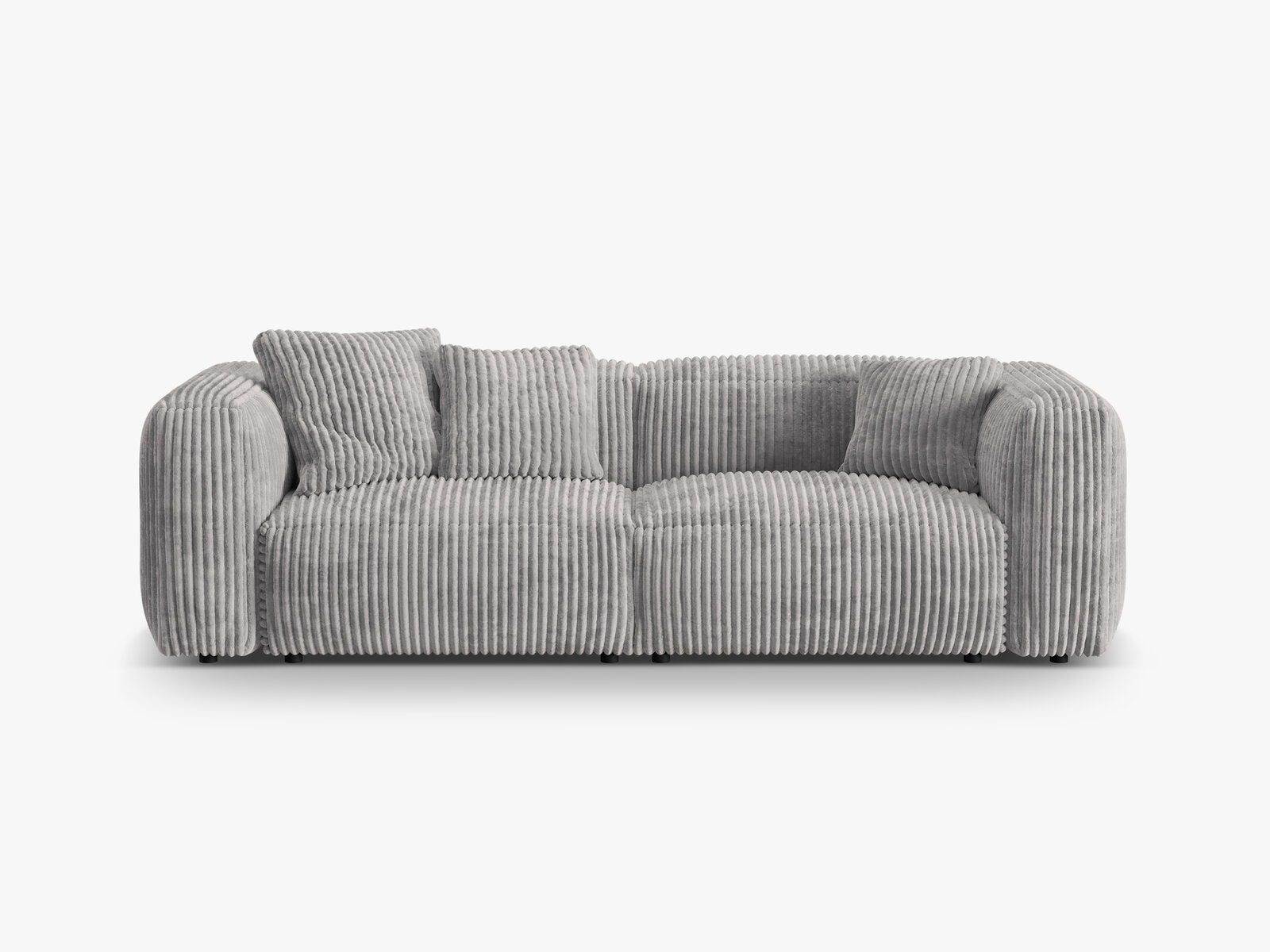 Micadoni Sofa Martina 3-Sitzer Kord Tilia Hellgrau