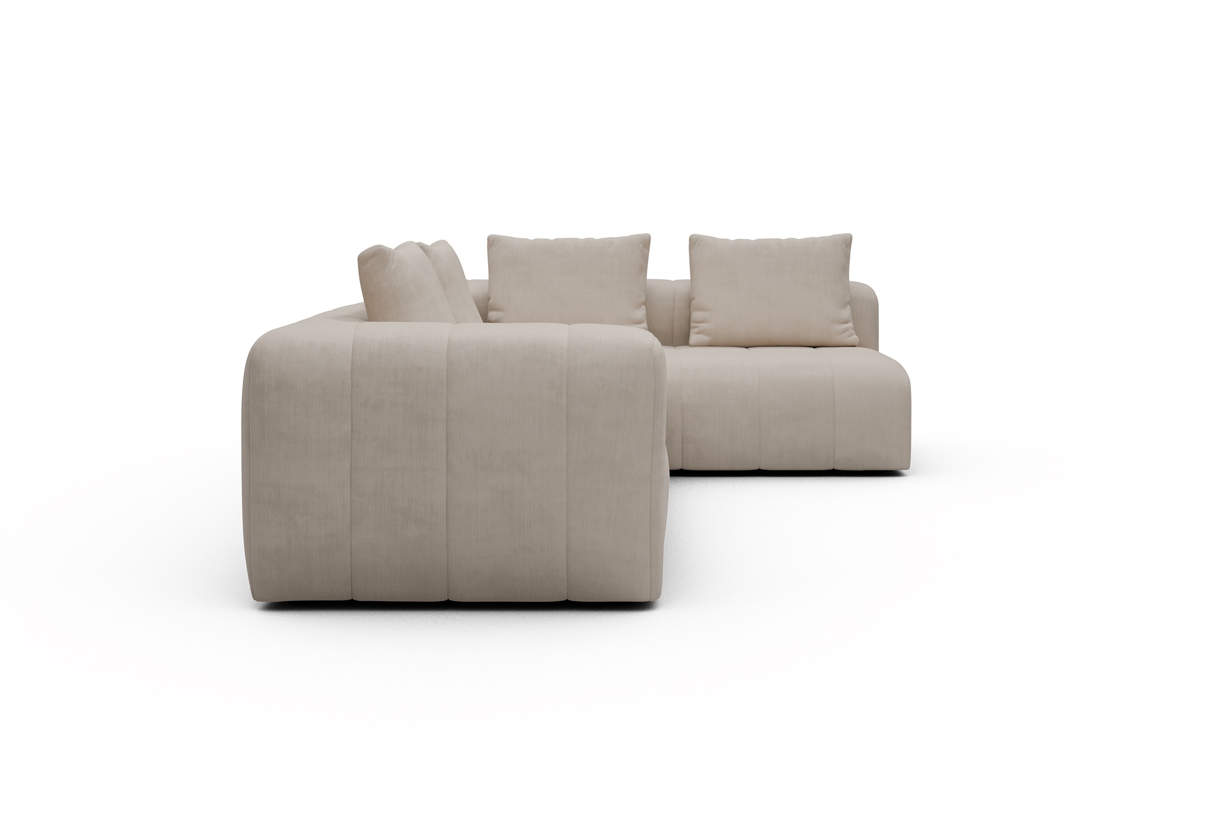 Ecksofa Hugo 2x 2,5-Sitzer Armlehne links Cordufine-Off-White