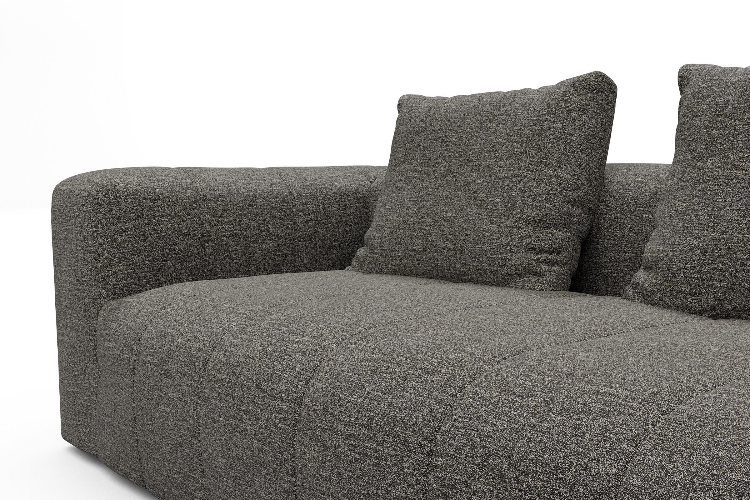 Ecksofa Hugo 2x 2,5-Sitzer Armlehne links Carreno-Sepie-Brown