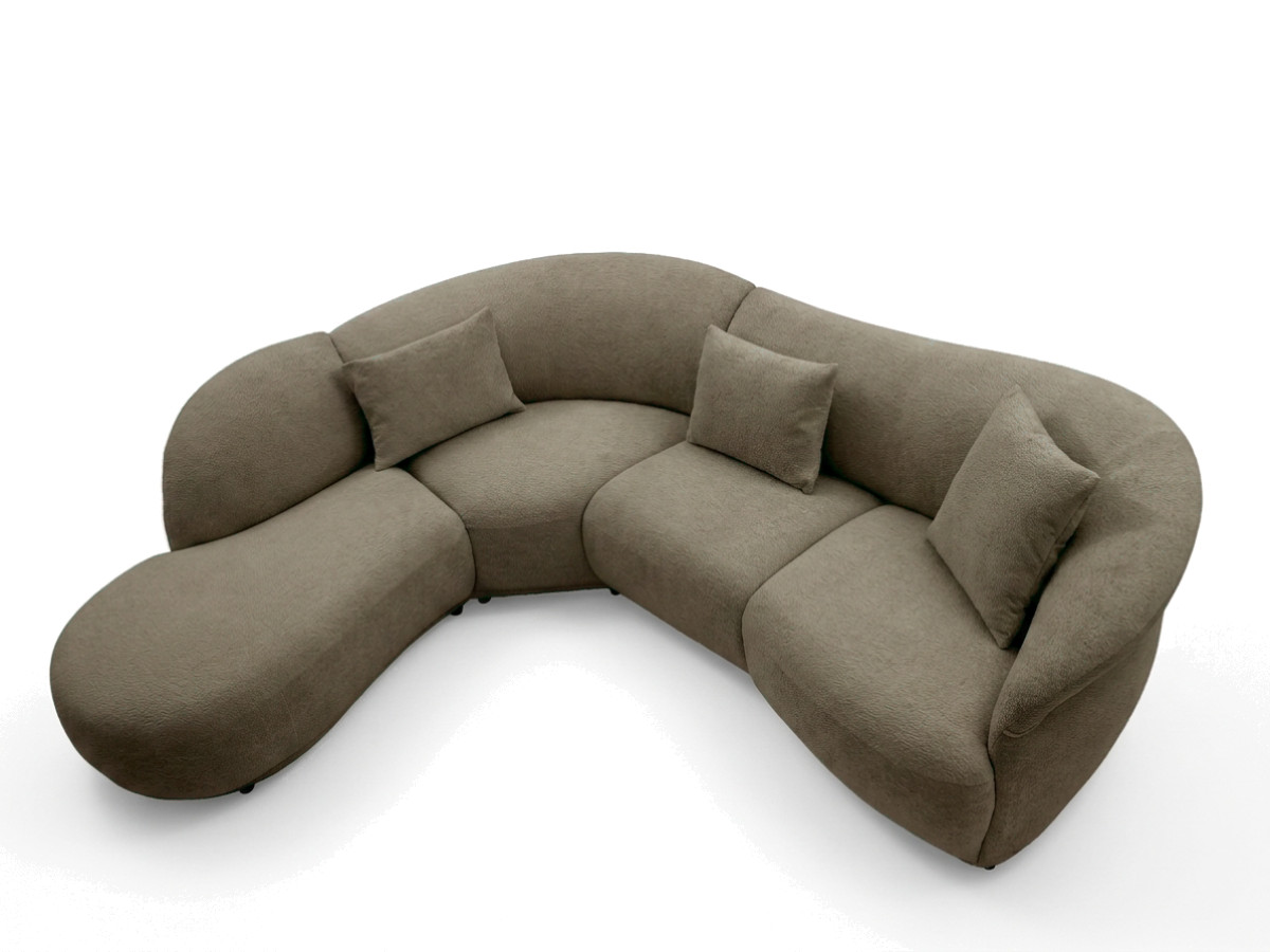 Bobochic Nora Ecksofa Chenille Dunkelbraun Ecke links