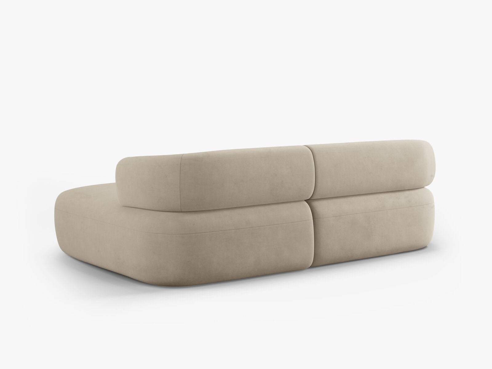 Micadoni 5-Sitzer Ecksofa Jenny Kleine Version Rechts Samt Salvador Beige