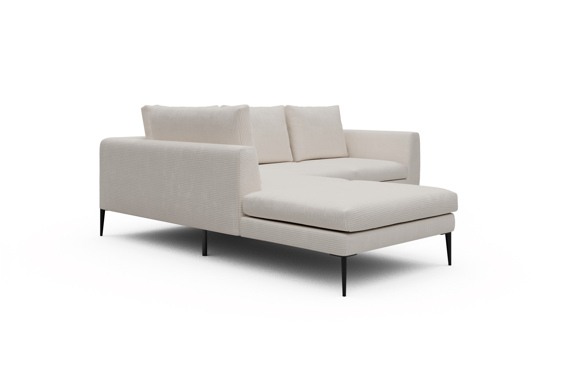 Ecksofa Paul Relax-Ecke links mit 2-Sitzer Corduroy Ivory Skandi Home moebelfaktor