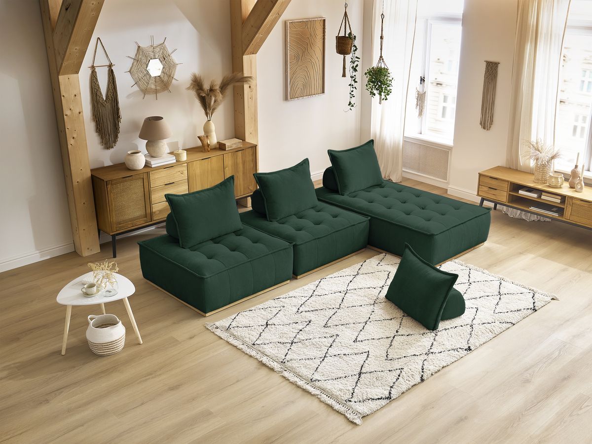 Bobochic Elisa Ecksofa Strukturstoff Grün