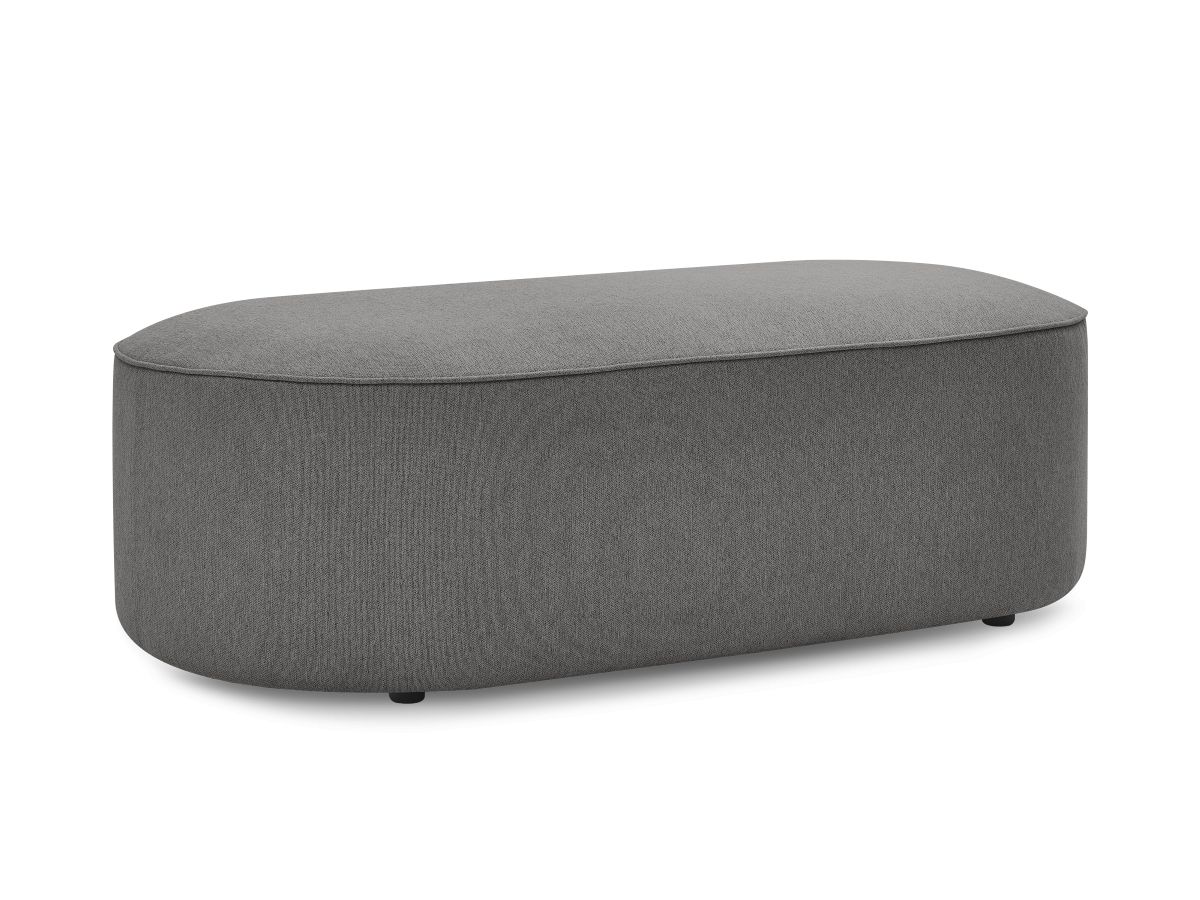 Bobochic Rousseau Pouf Melange-Stoff Dunkelgrau