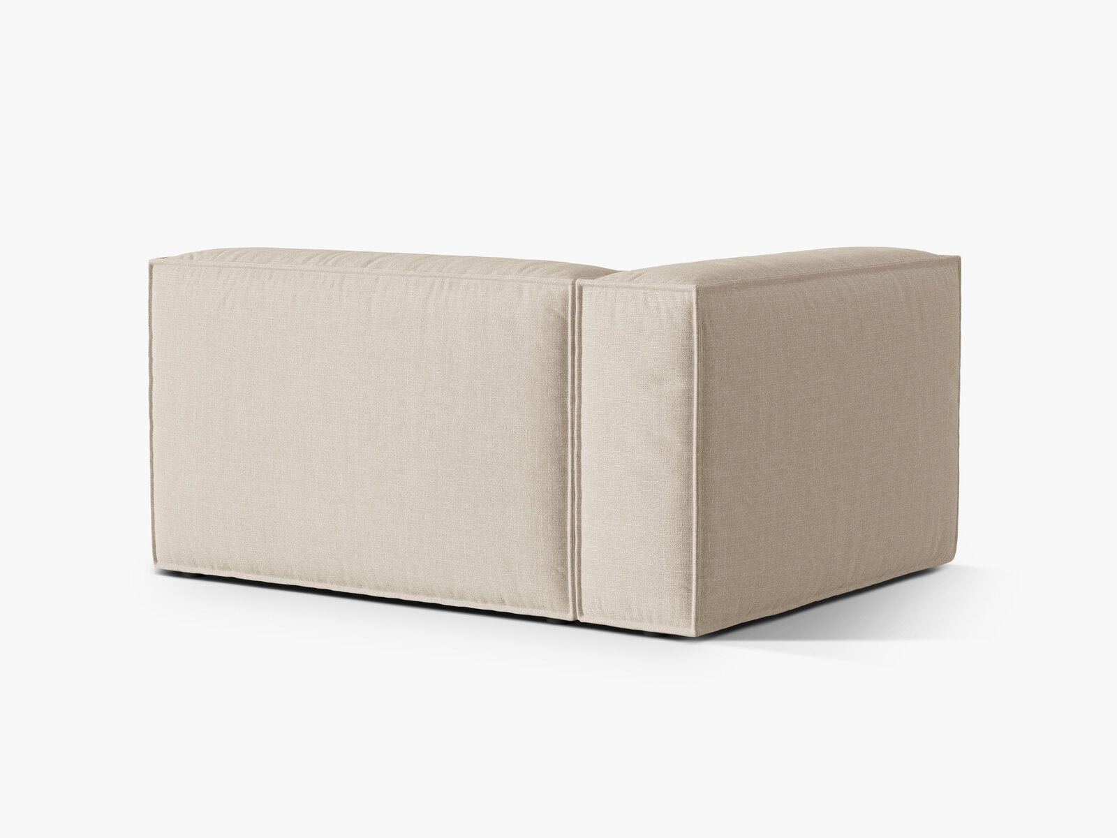 Micadoni Eckmodul Nuria 2-Sitzer Links Strukturierter Stoff Beige