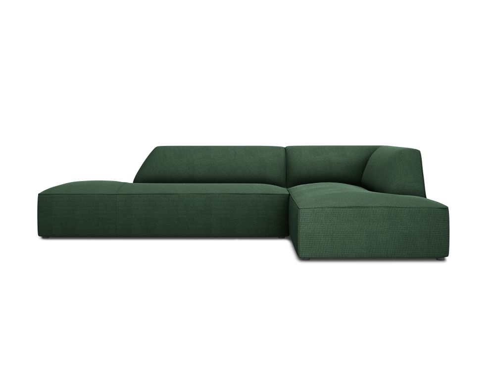 Cosmopolitan Design Ecksofa Siena 4-Sitzer offen Strukturierter Stoff Ottawa Grün Rechts