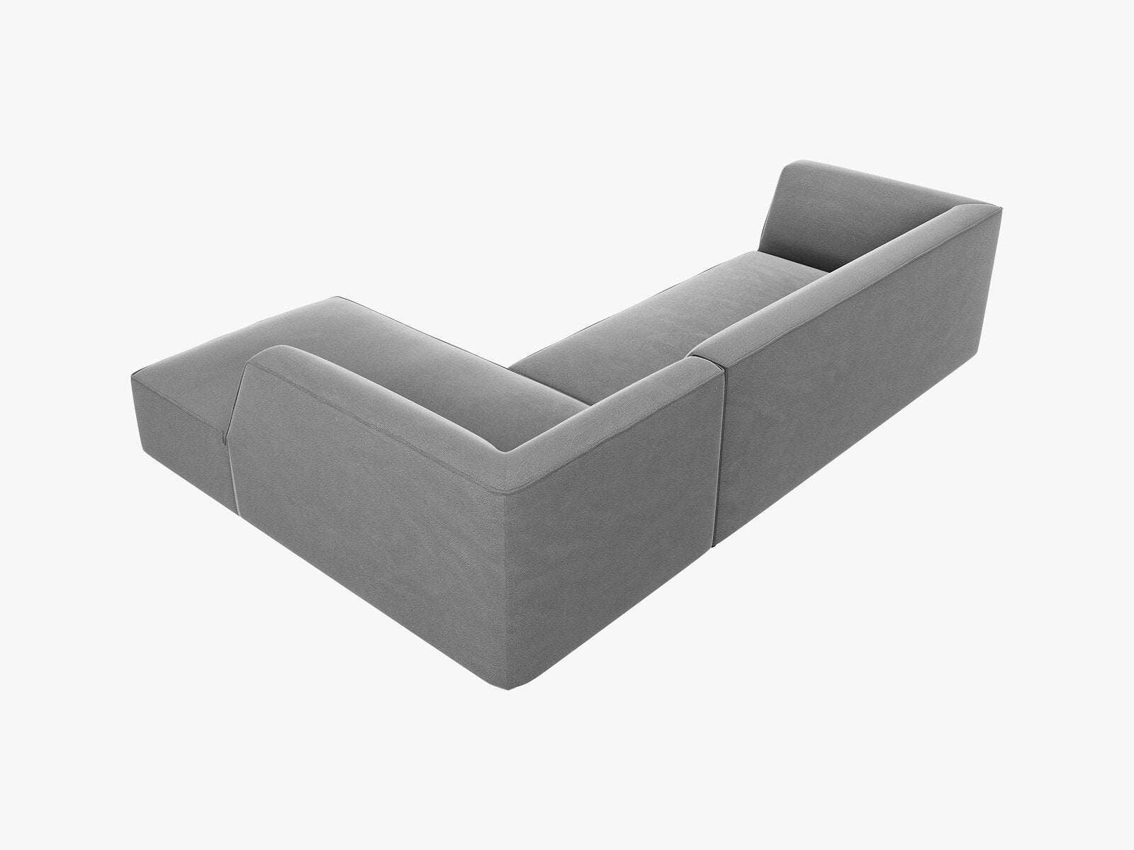 Micadoni 4-Sitzer Modular Sofa Ruby Rechts Samt Salvador Grau