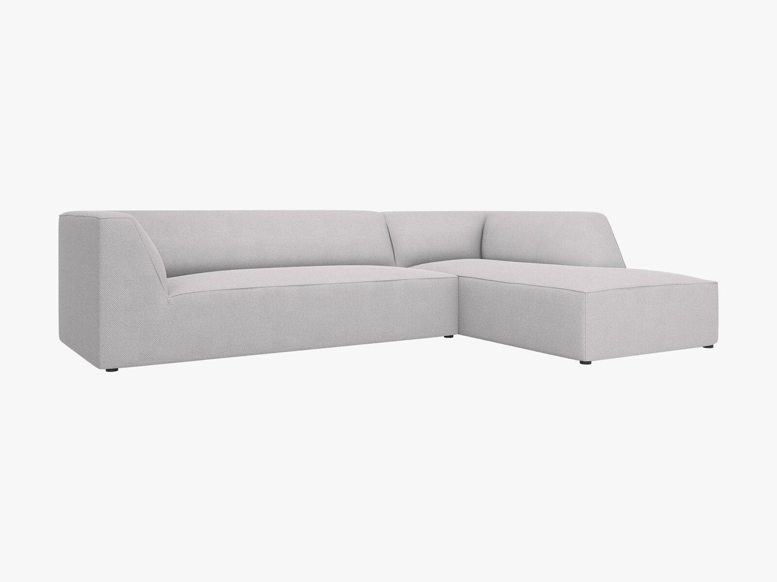 Micadoni 4-Sitzer Modular Sofa Ruby Rechts Strukturierter Stoff Ottawa Hellgrau