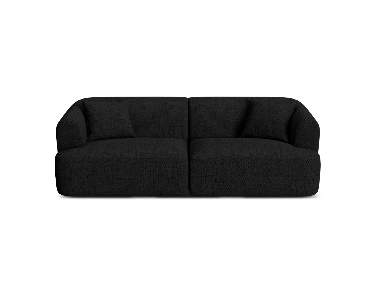 Cosmopolitan Design Sofa Campi 3-Sitzer Strukturierter Stoff Moly Schwarz