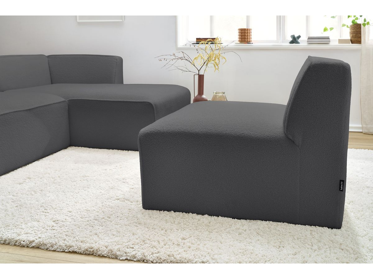 Bobochic Megeve Sofamodul 1-Sitzer Bouclé-Stoff Dunkelgrau