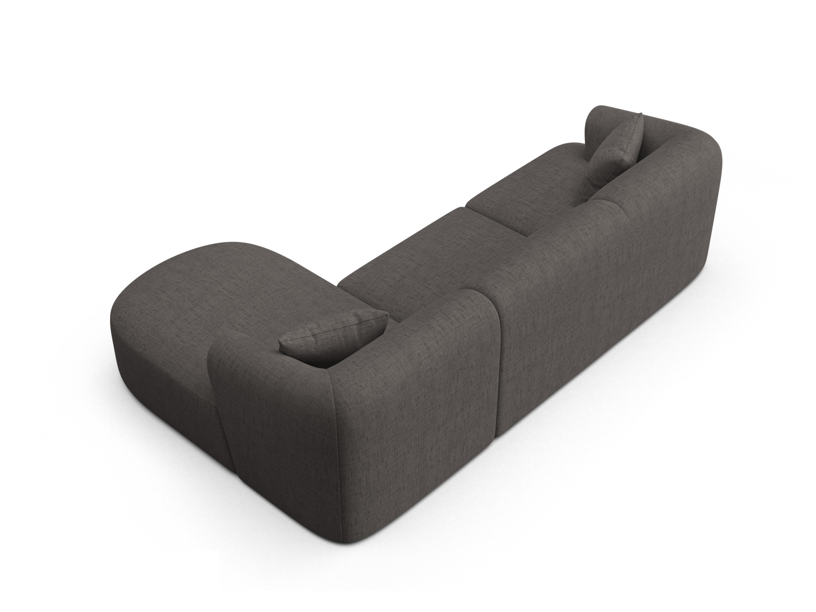 Cosmopolitan Design Ecksofa Campi 4-Sitzer Strukturierter Stoff Moly Grau Rechts