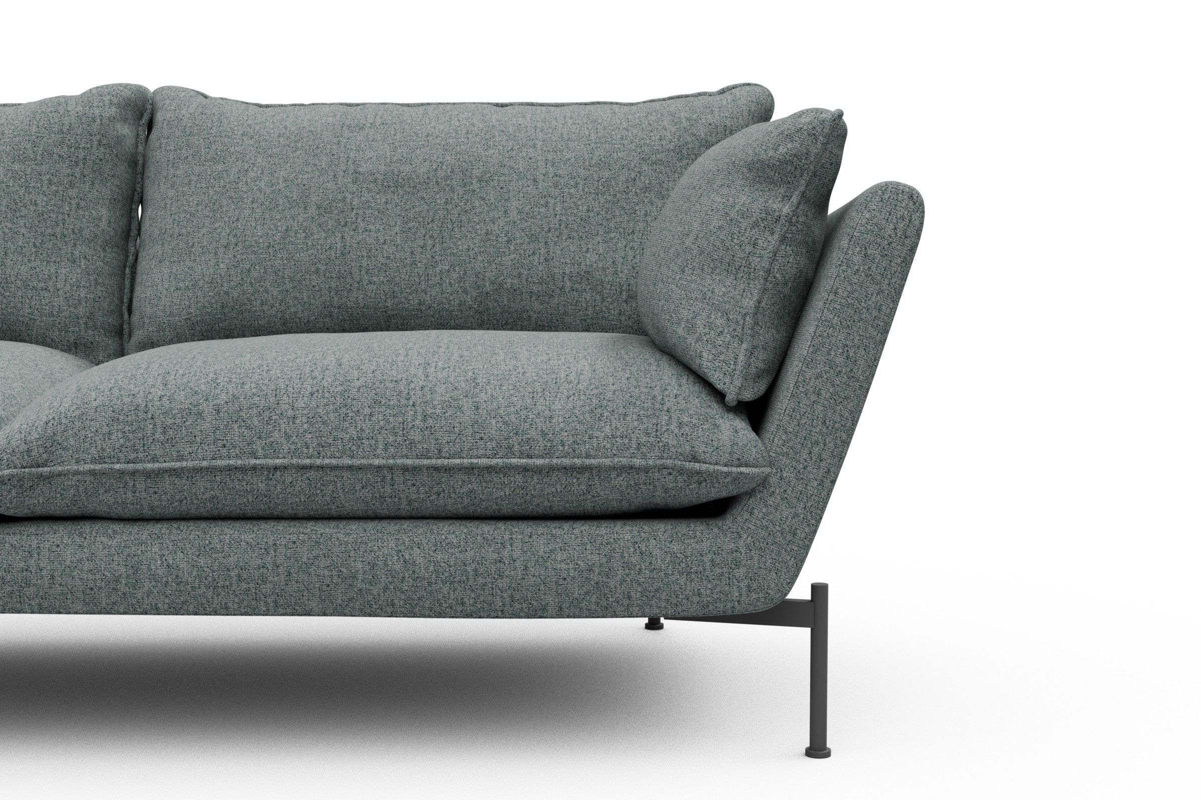 Sofa Anton Soft 2-Sitzer Strukturierter Stoff Casone 499-Light-Mixed-Green