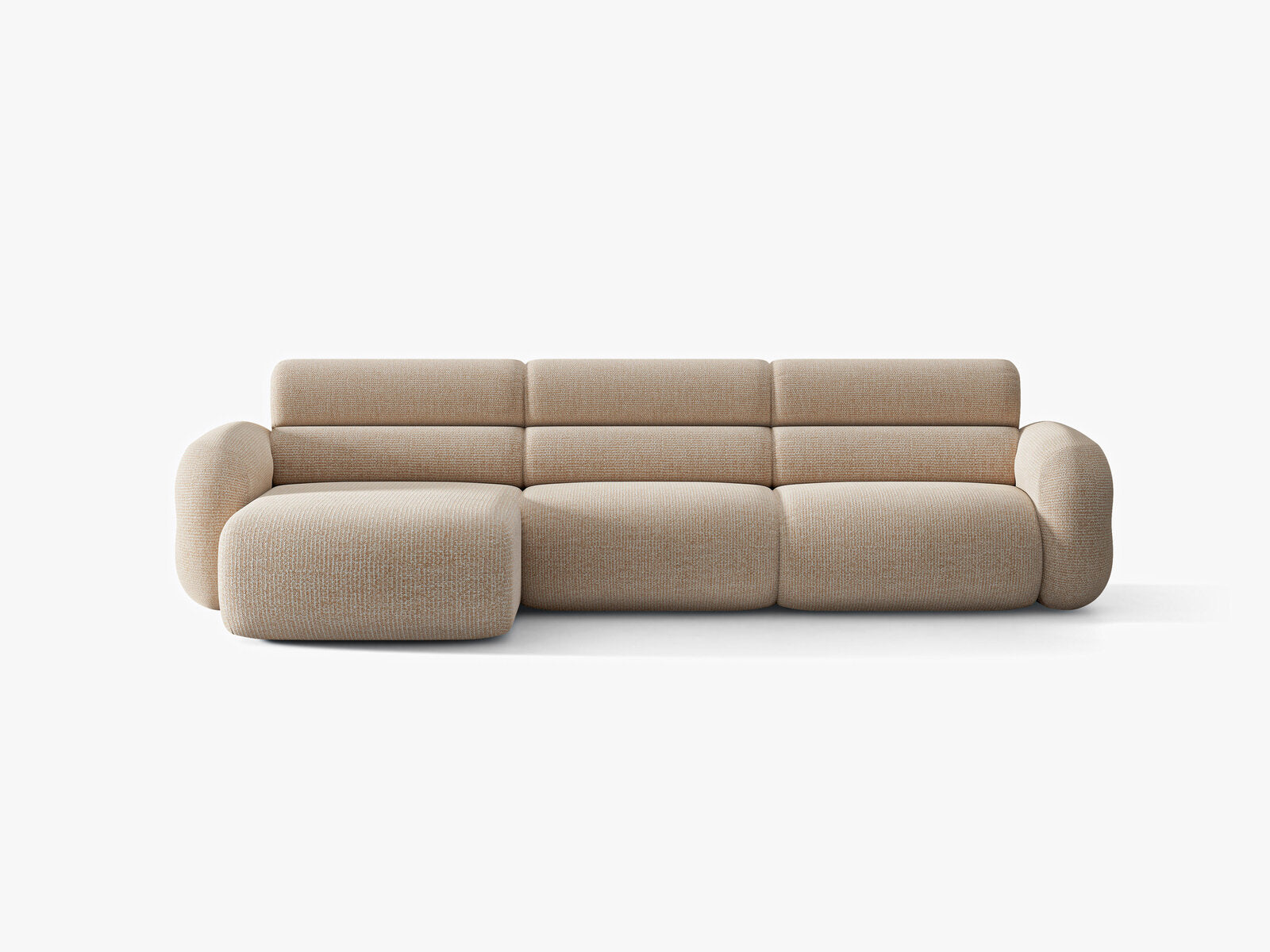 Micadoni Neo Ecksofa 4-Sitzer Links Chenille Silencio Sand