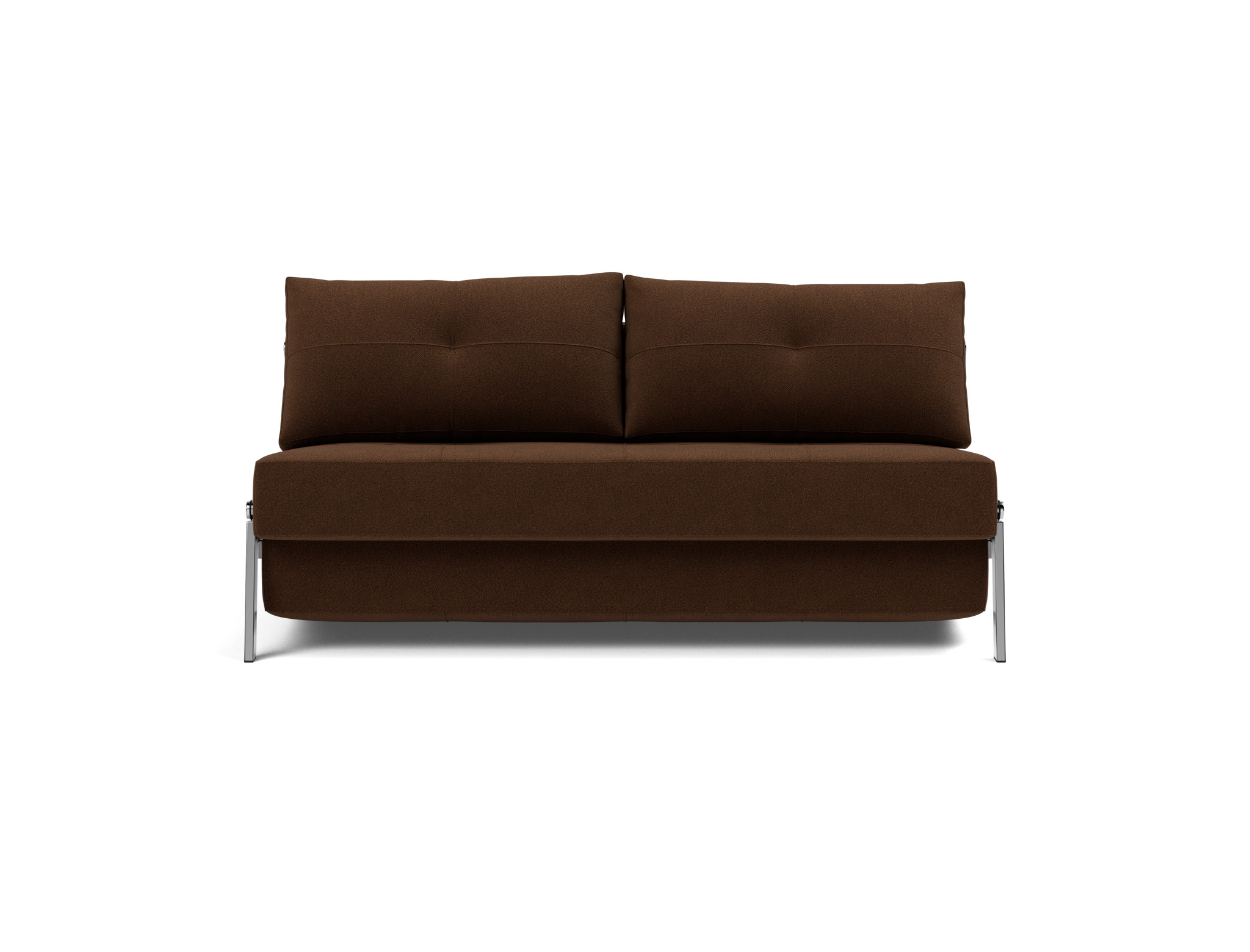 Schlafsofa Cubed 160 Strukturierter Stoff Taura 359-Cappuccino Beine Chrom