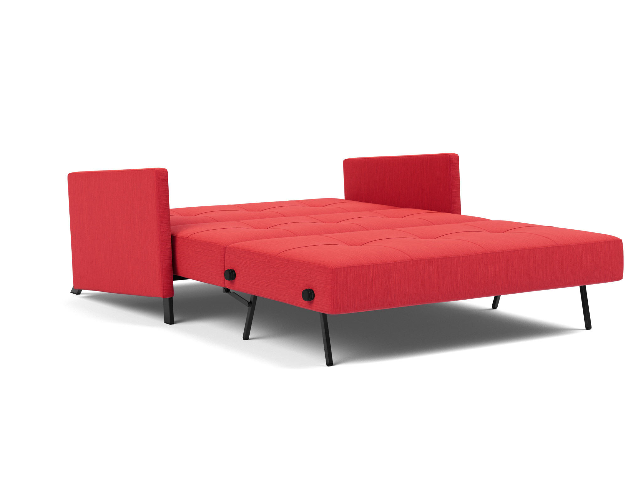 Schlafsofa Cubed mit Armlehnen 140 Flachgewebe Elegance 511-Red