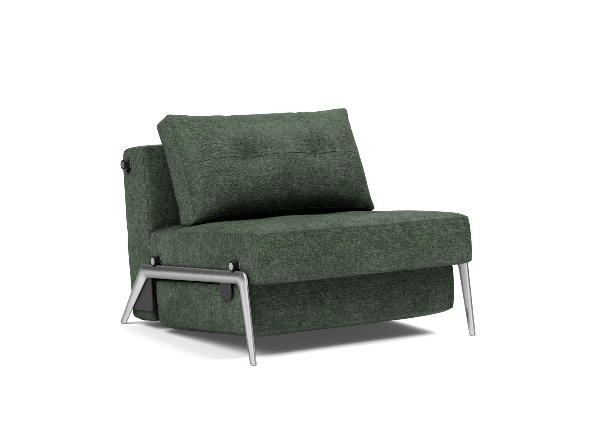 Schlafsessel Cubed 90 Flachgewebe Avella 281-Pine-Green Beine Aluminium
