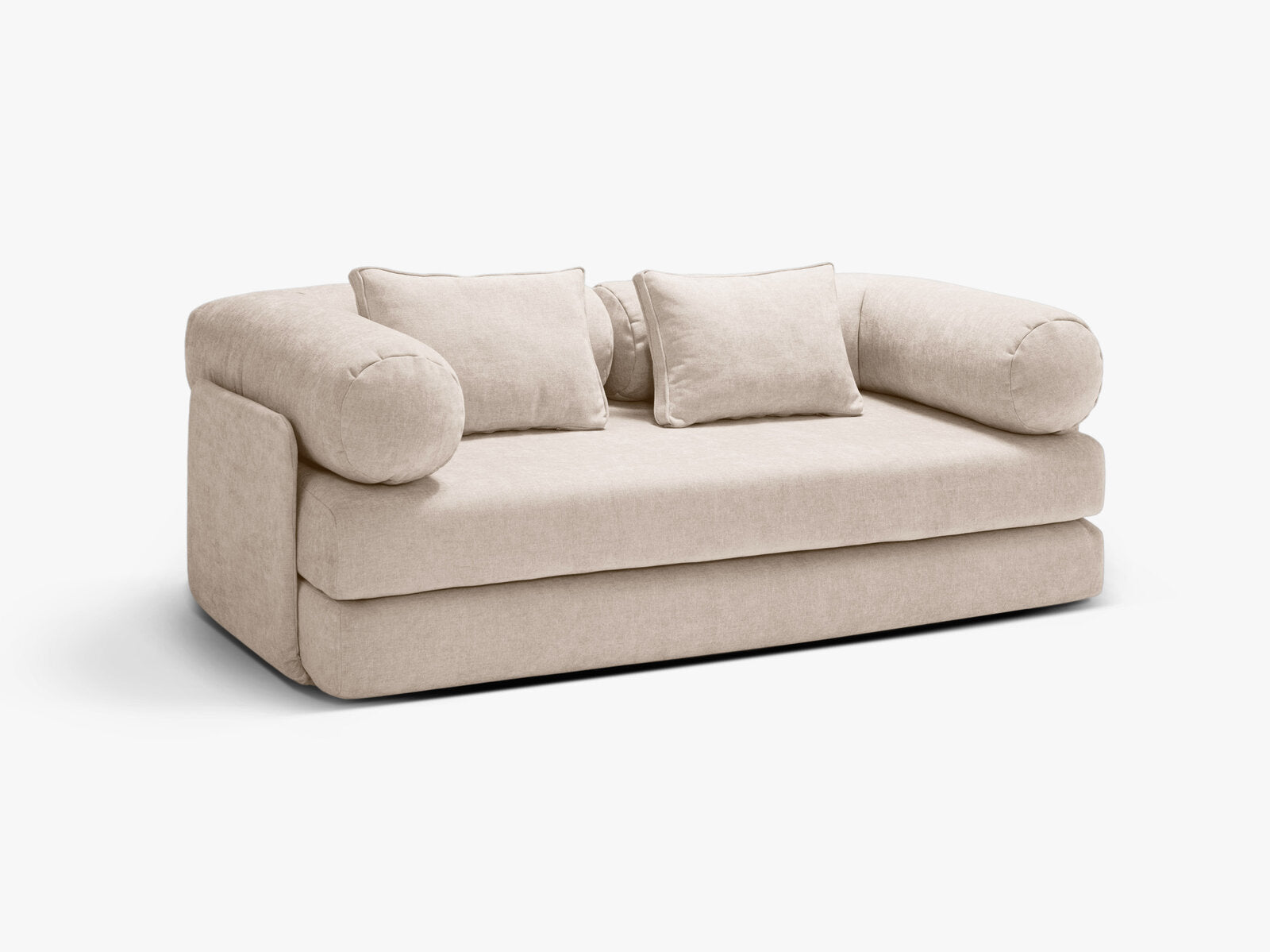 Micadoni Sofa Dreamy 3-Sitzer mit Schlaffunktion Strukturierter Stoff Liberty Beige