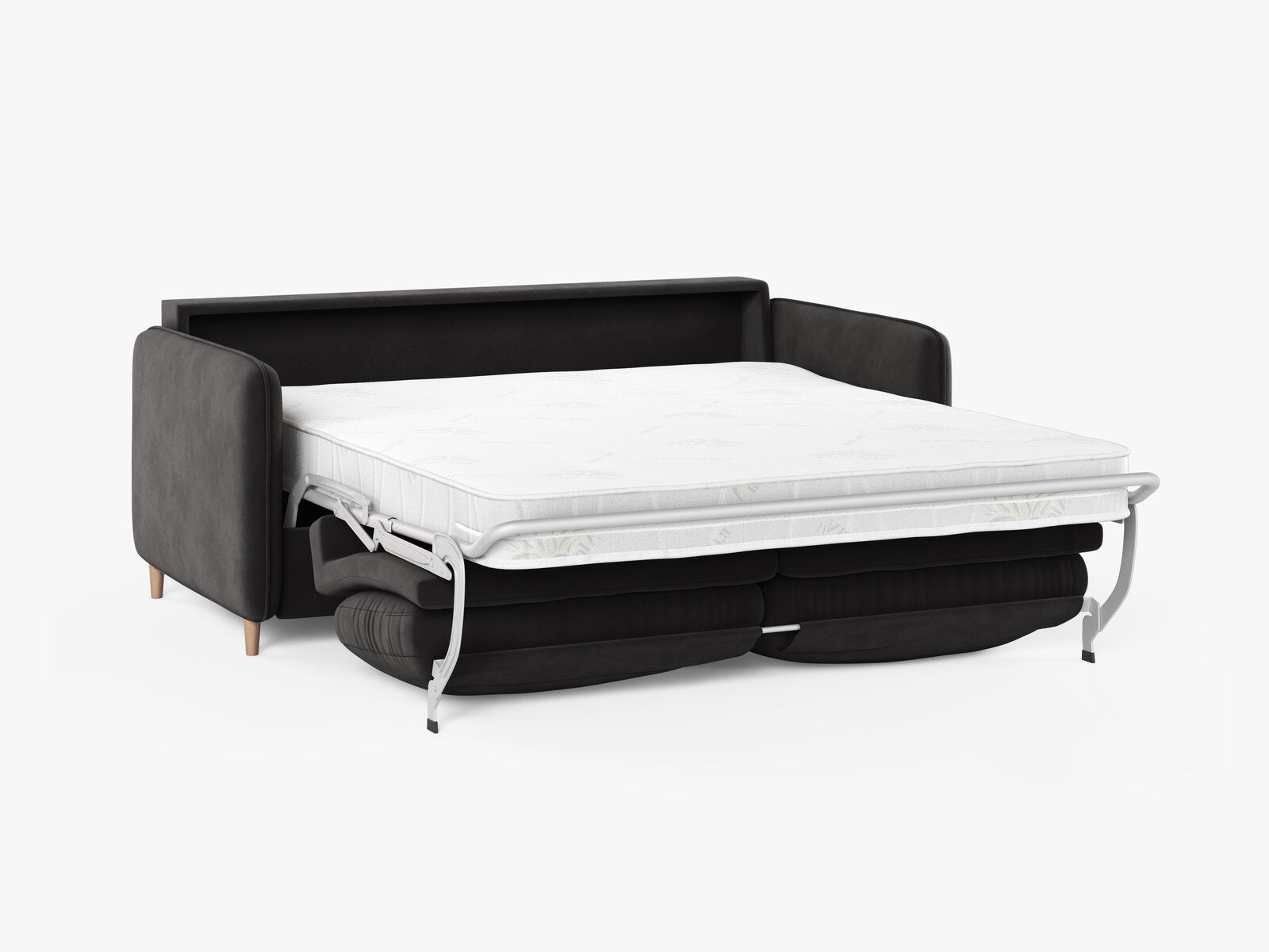 Micadoni Sofa mit Schlaffunktion Simo 3-Sitzer Samt Salvador Dunkelgrau