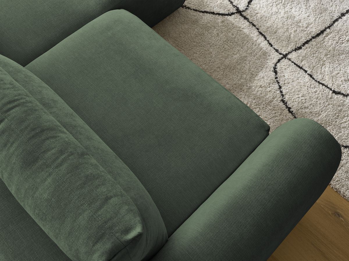 Bobochic Aden Ecksofa 246 × 152 cm Stoff Grün Ecke rechts