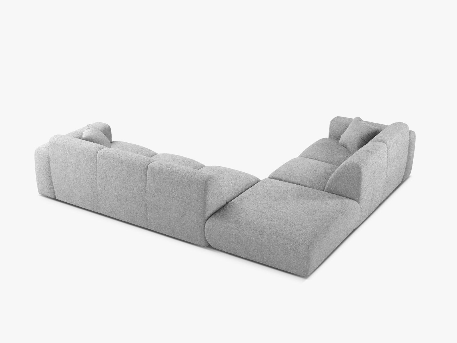 Micadoni Ecksofa Molino 6-Sitzer Links Boucle Baloo Hellgrau