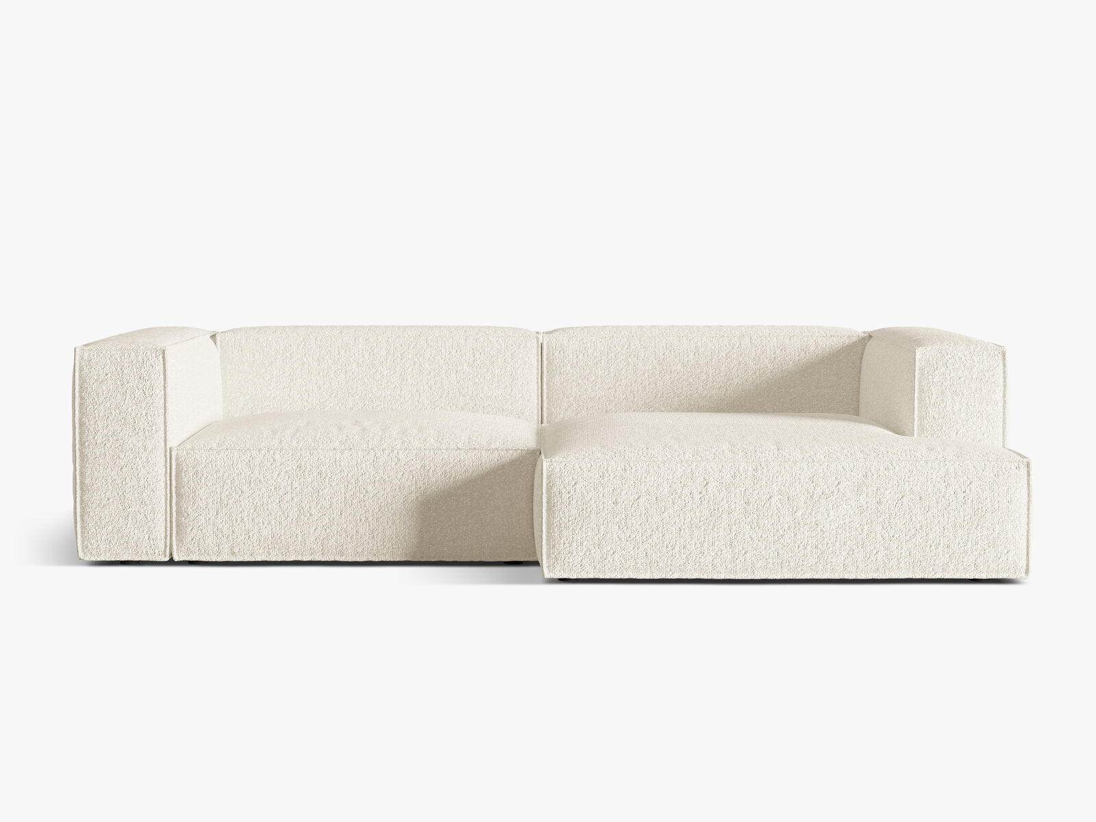 Micadoni Ecksofa Nuria 4-Sitzer Rechts Boucle Elfenbein
