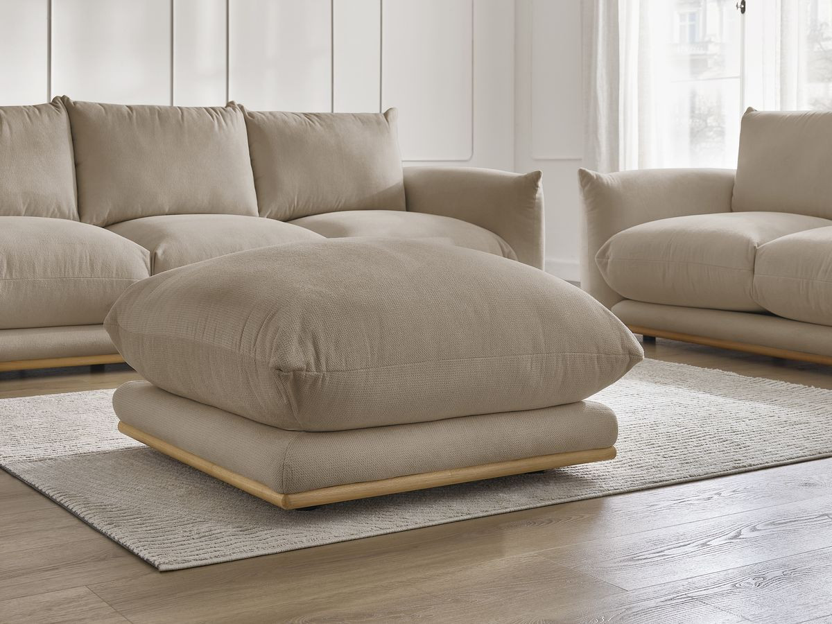 Bobochic Ernest Sofa 6-Sitzer mit Pouf Stoff Taupe