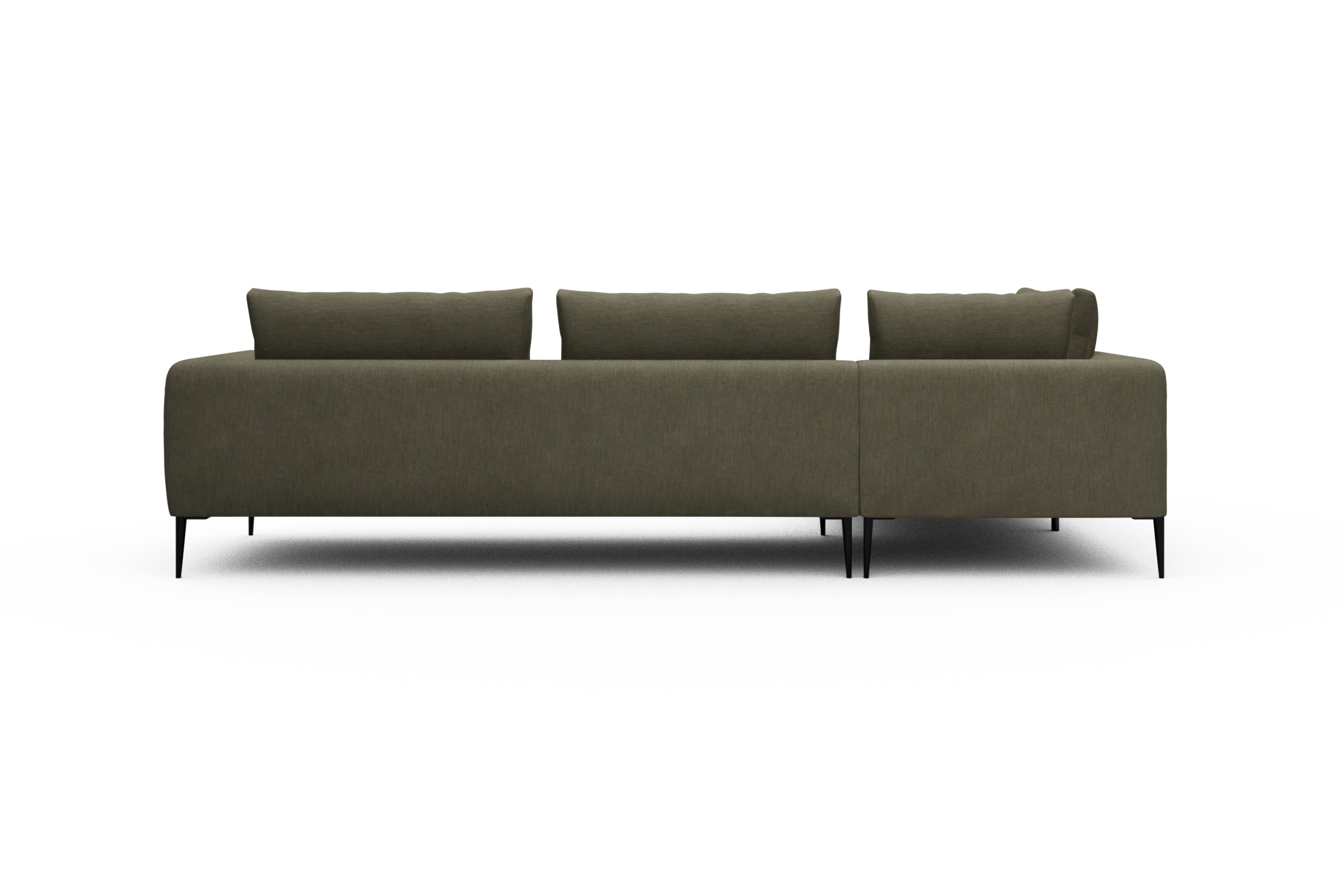Ecksofa Paul Relax-Ecke rechts mit 3-Sitzer Vivus-Dusty-Olive