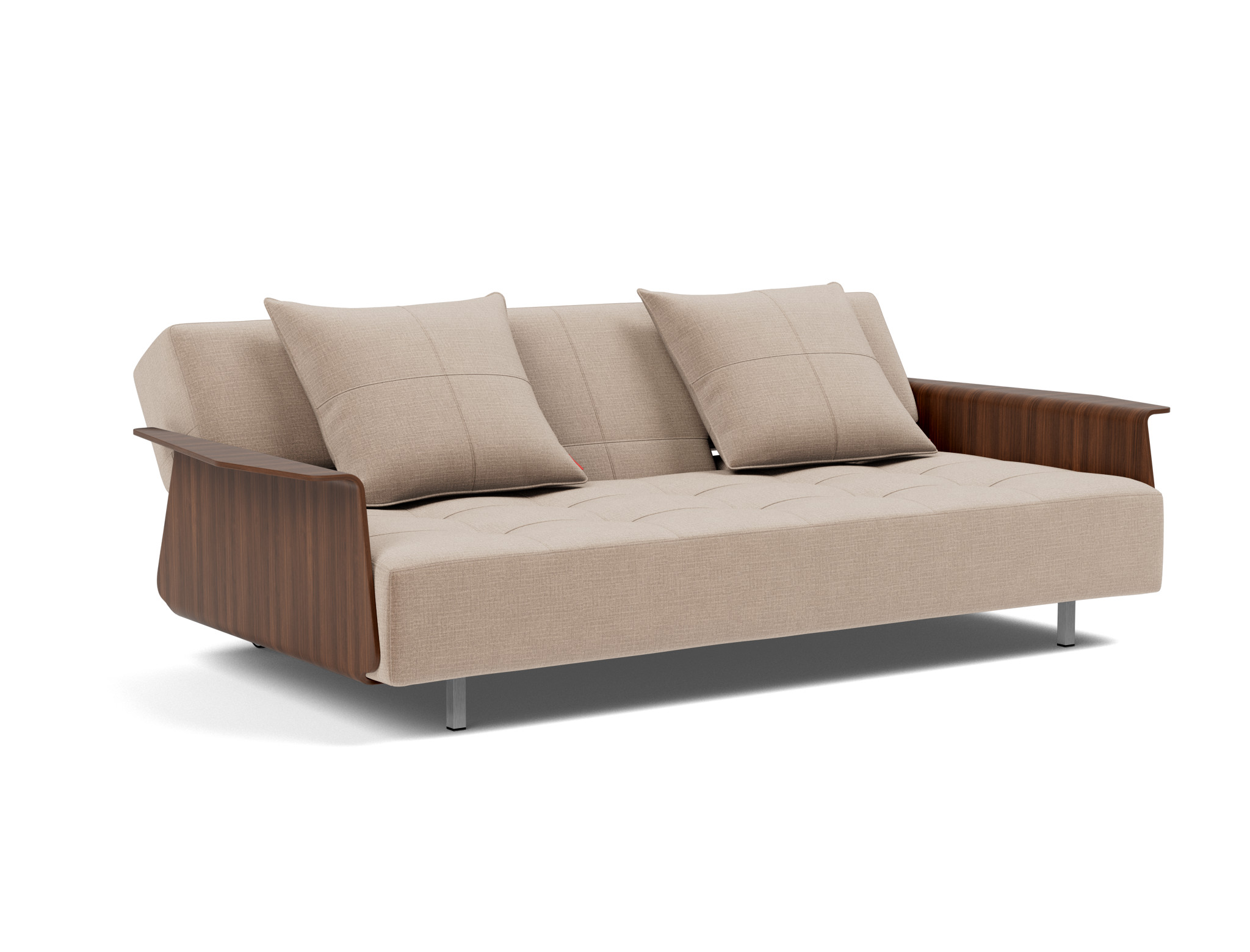 Schlafsofa Long Horn D.E.L. mit Armlehnen Chenille Esina 417-Mocha