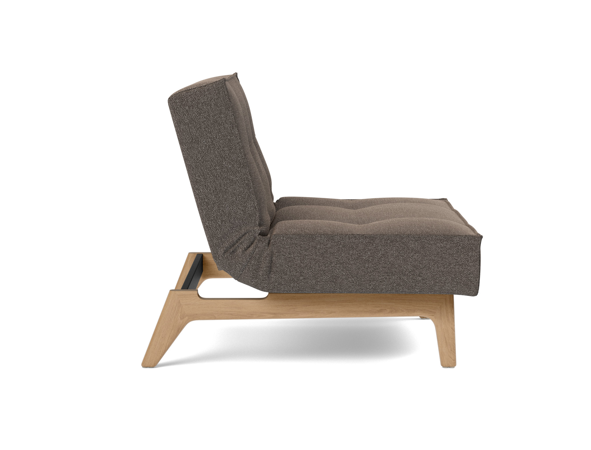 Sessel Splitback Boucle Skandi 530-Taupe Beine Eiche