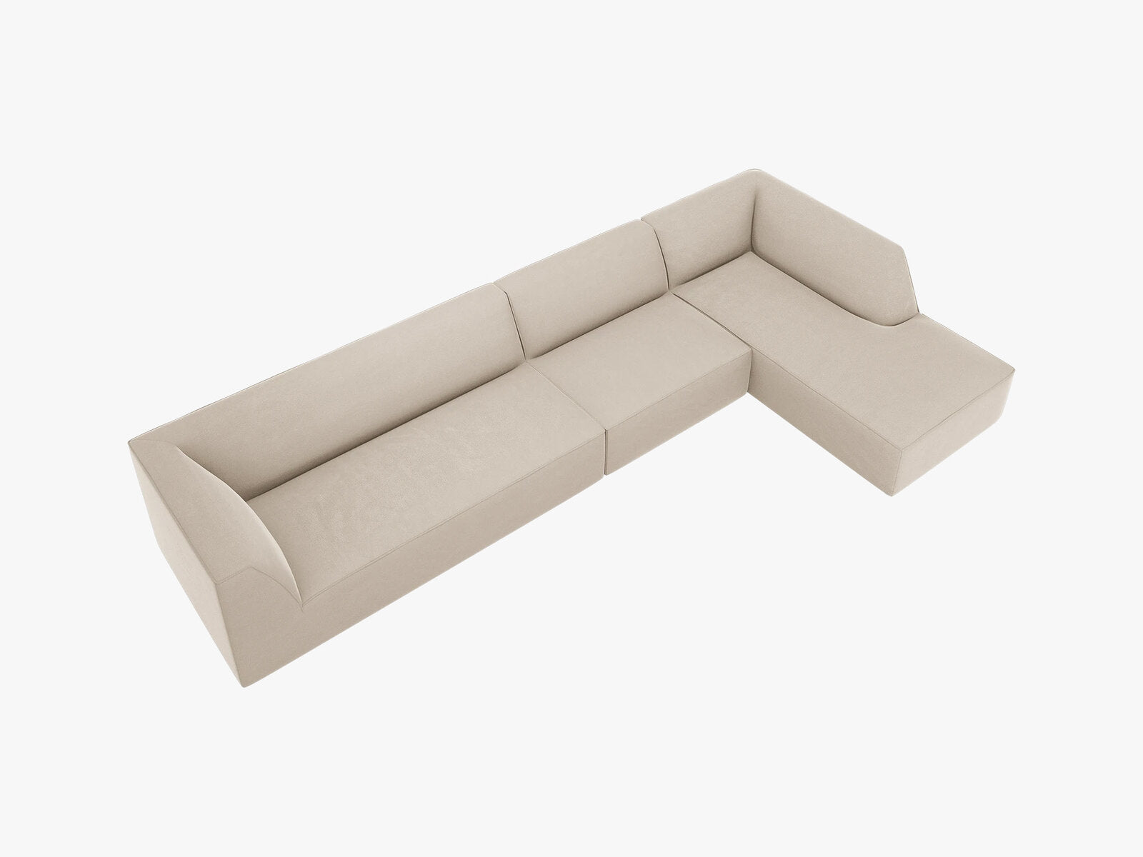 Micadoni Ecksofa Ruby 5-Sitzer Rechts Samt Salvador Beige