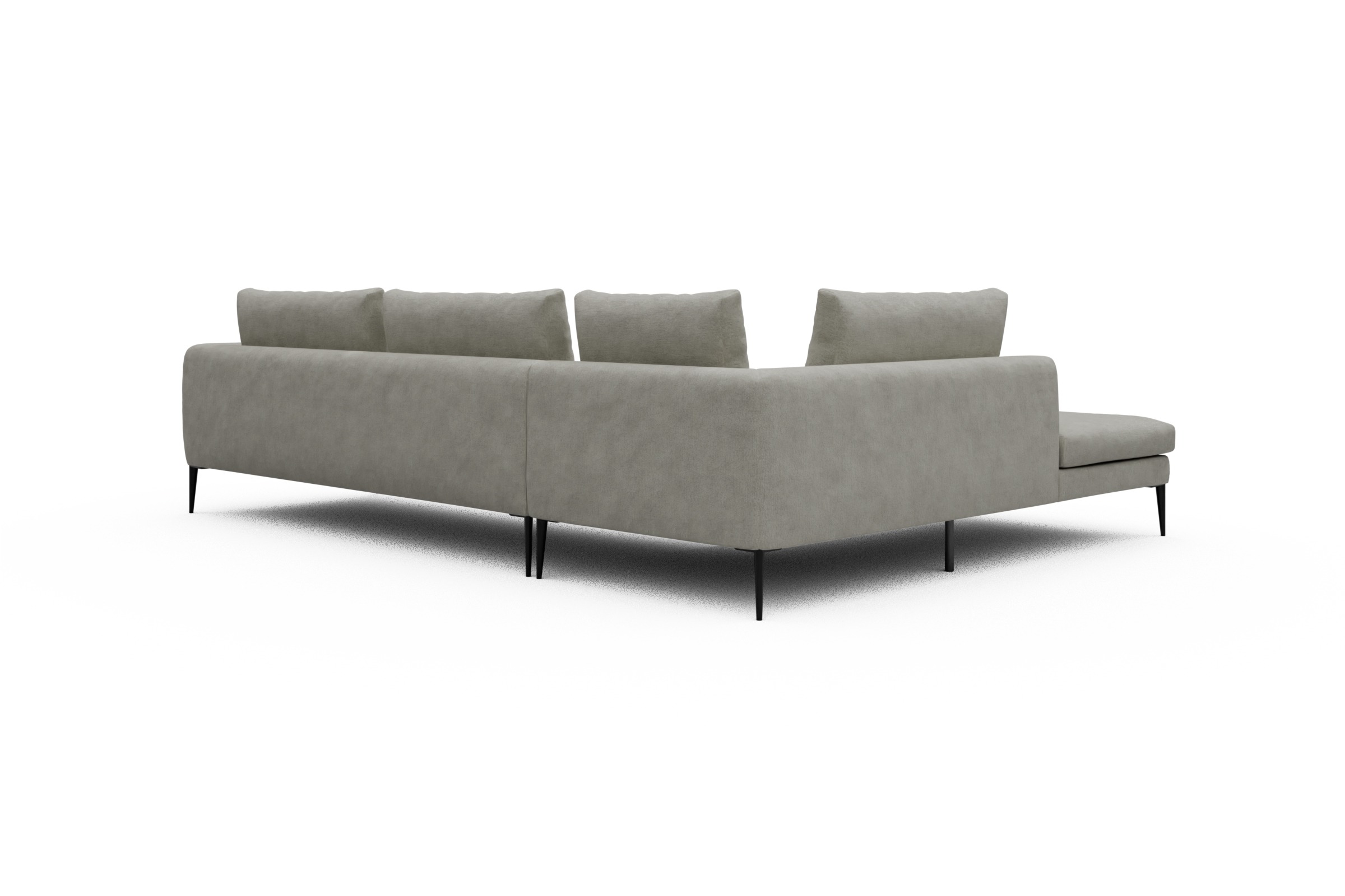 Ecksofa Paul Relax-Ecke rechts mit 3-Sitzer Carreno-Moon-Stone-White