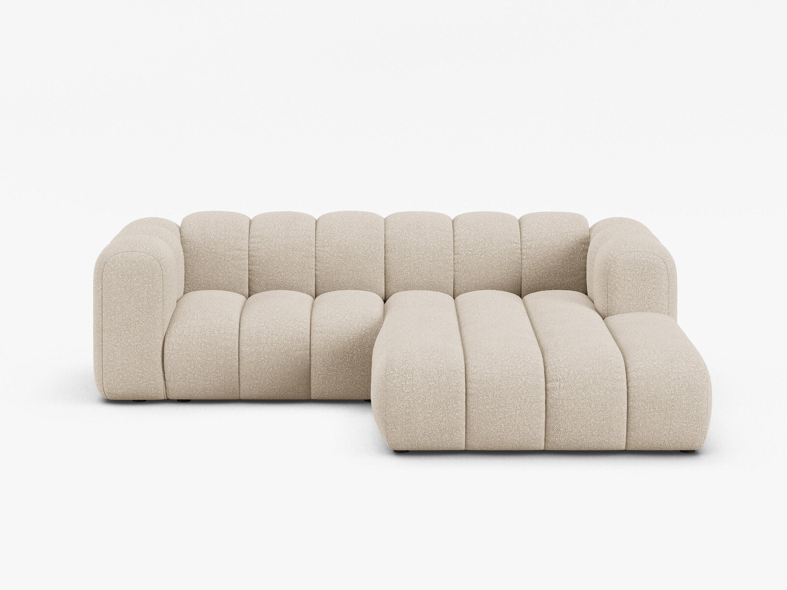 Micadoni Modulares Ecksofa Lupine 3-Sitzer Rechts Boucle Baloo Beige