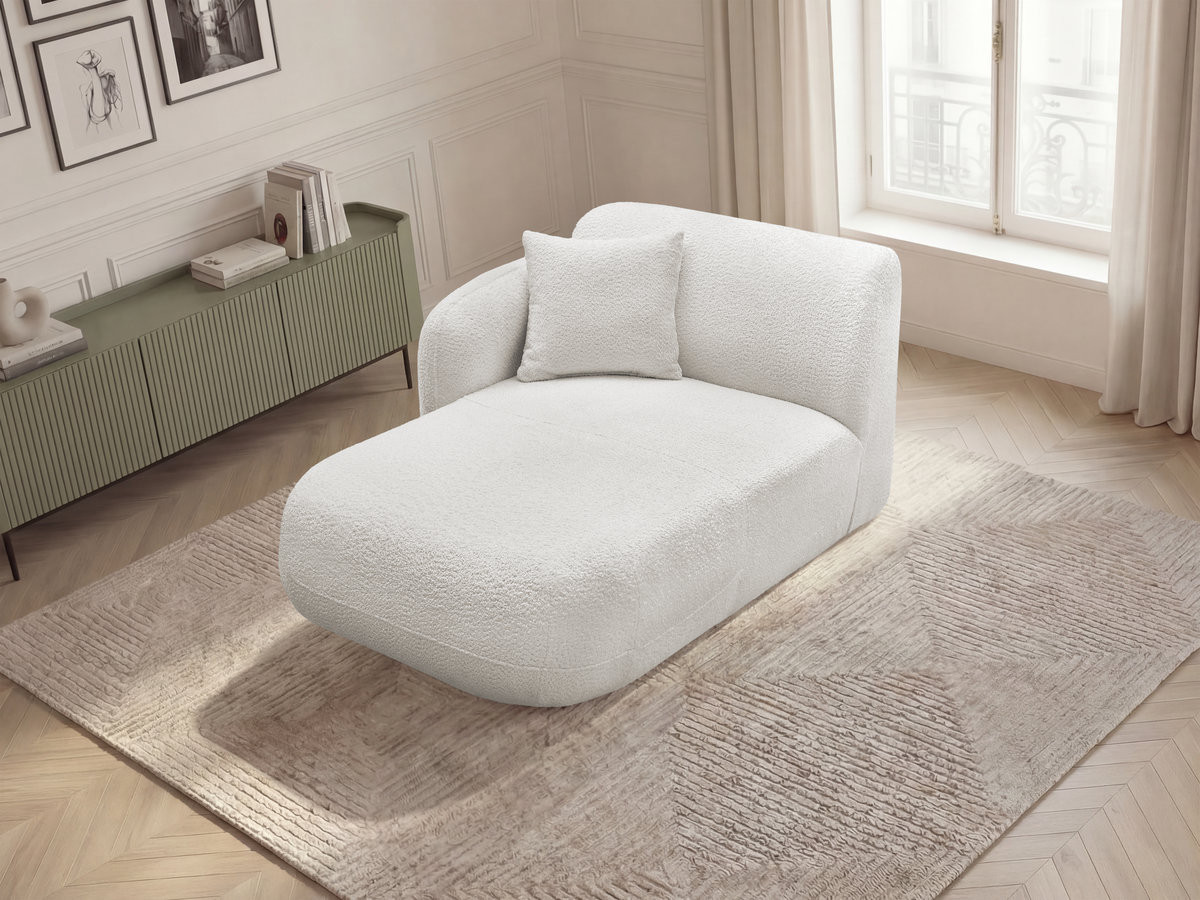 Bobochic Anda Méridienne-Modul Chenille Weiß Ecke links