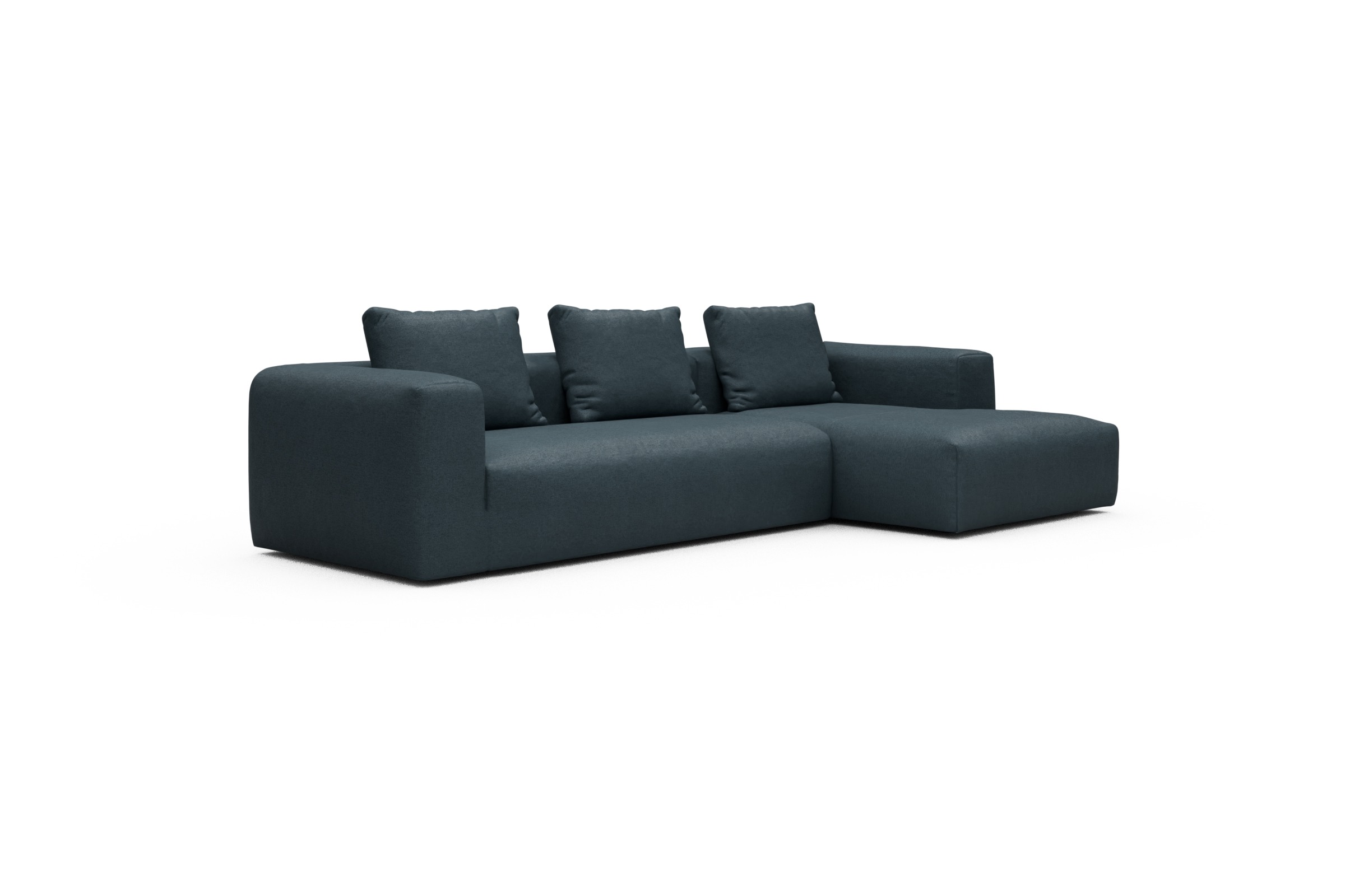 Ecksofa Fred Chaiselongue rechts mit 2,5-Sitzer Denari-Royal-Blue