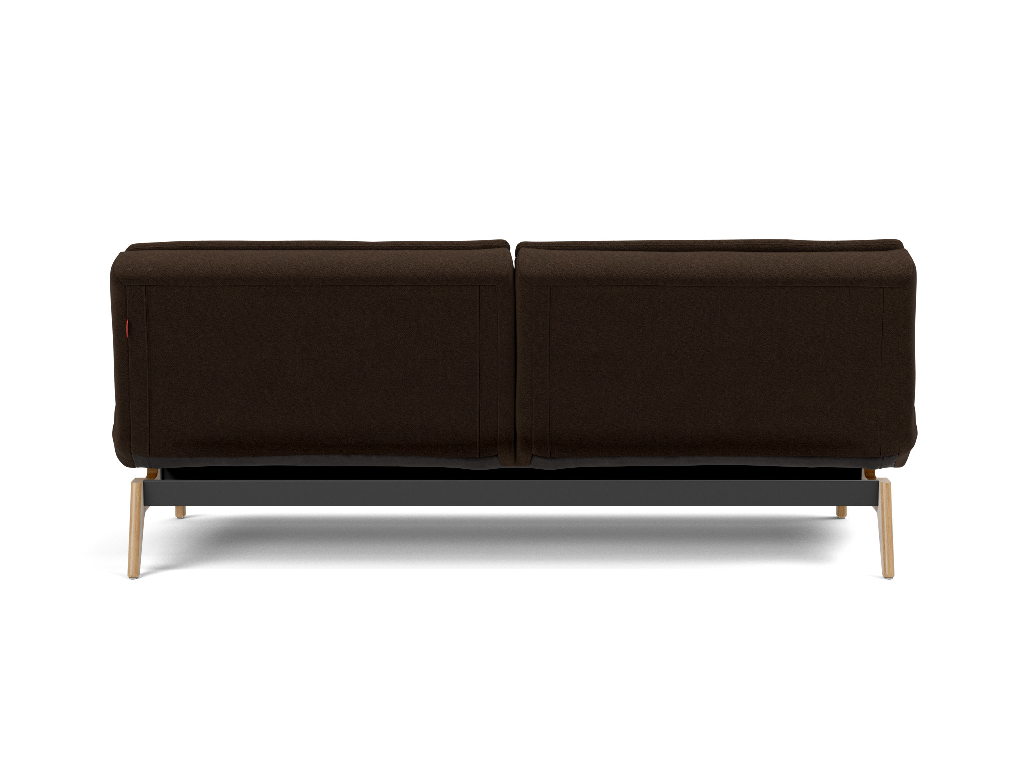 Schlafsofa Dublexo Strukturierter Stoff Taura 358-Chocco Beine Eiche