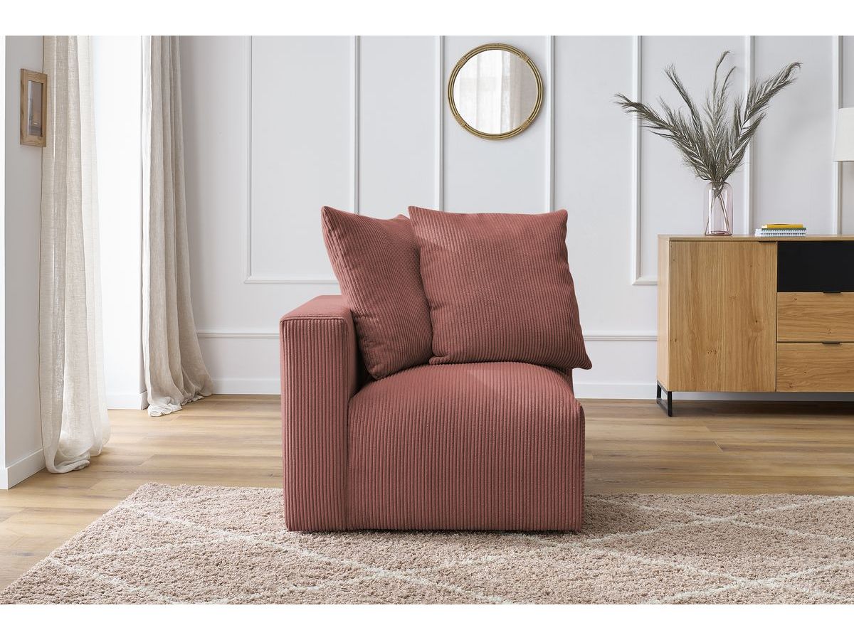 Bobochic Voltaire Eckmodul Cordsamt Rosa Ecke links