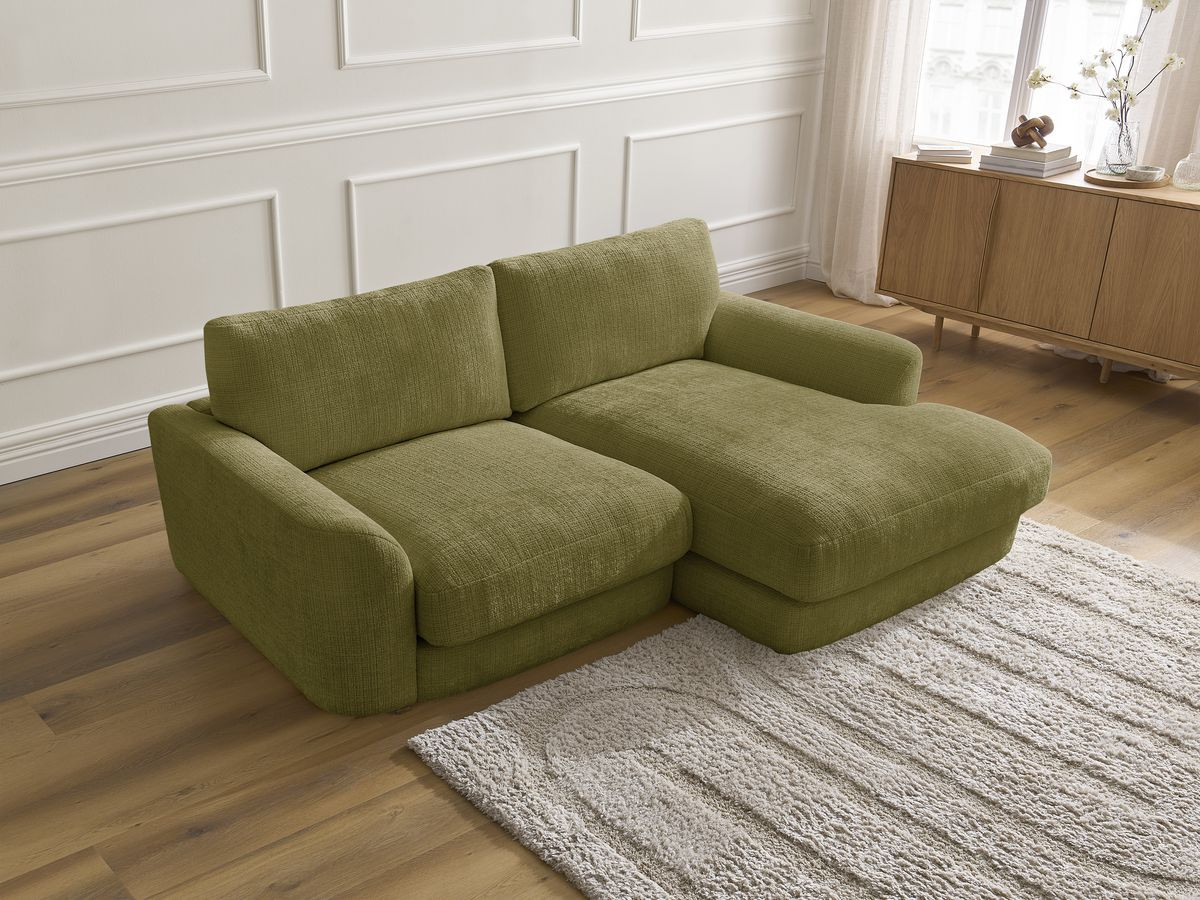 Bobochic Leonore Ecksofa Strukturstoff Grün Ecke rechts