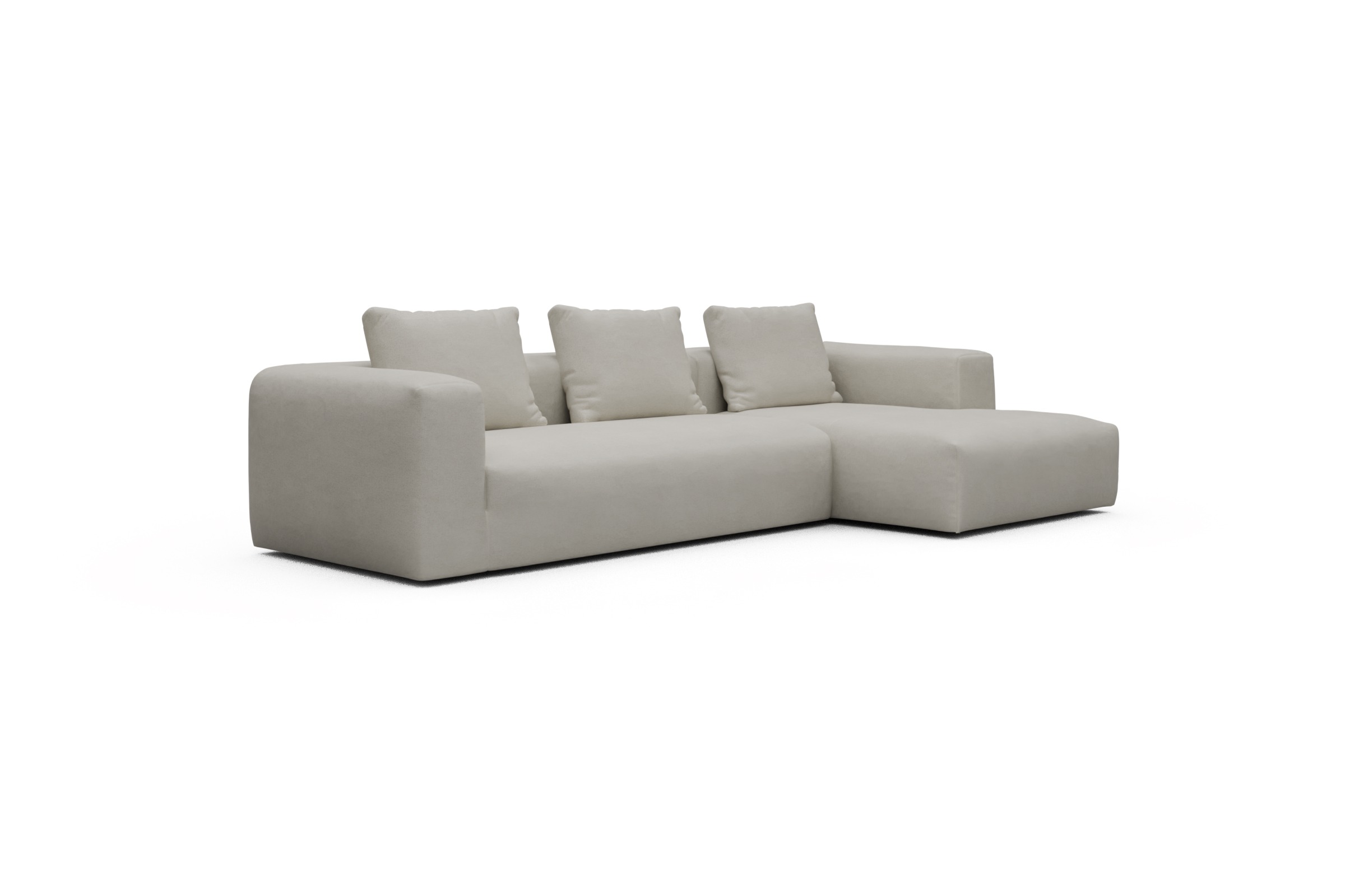 Ecksofa Fred Chaiselongue rechts mit 2,5-Sitzer Denari-Clean-Beige