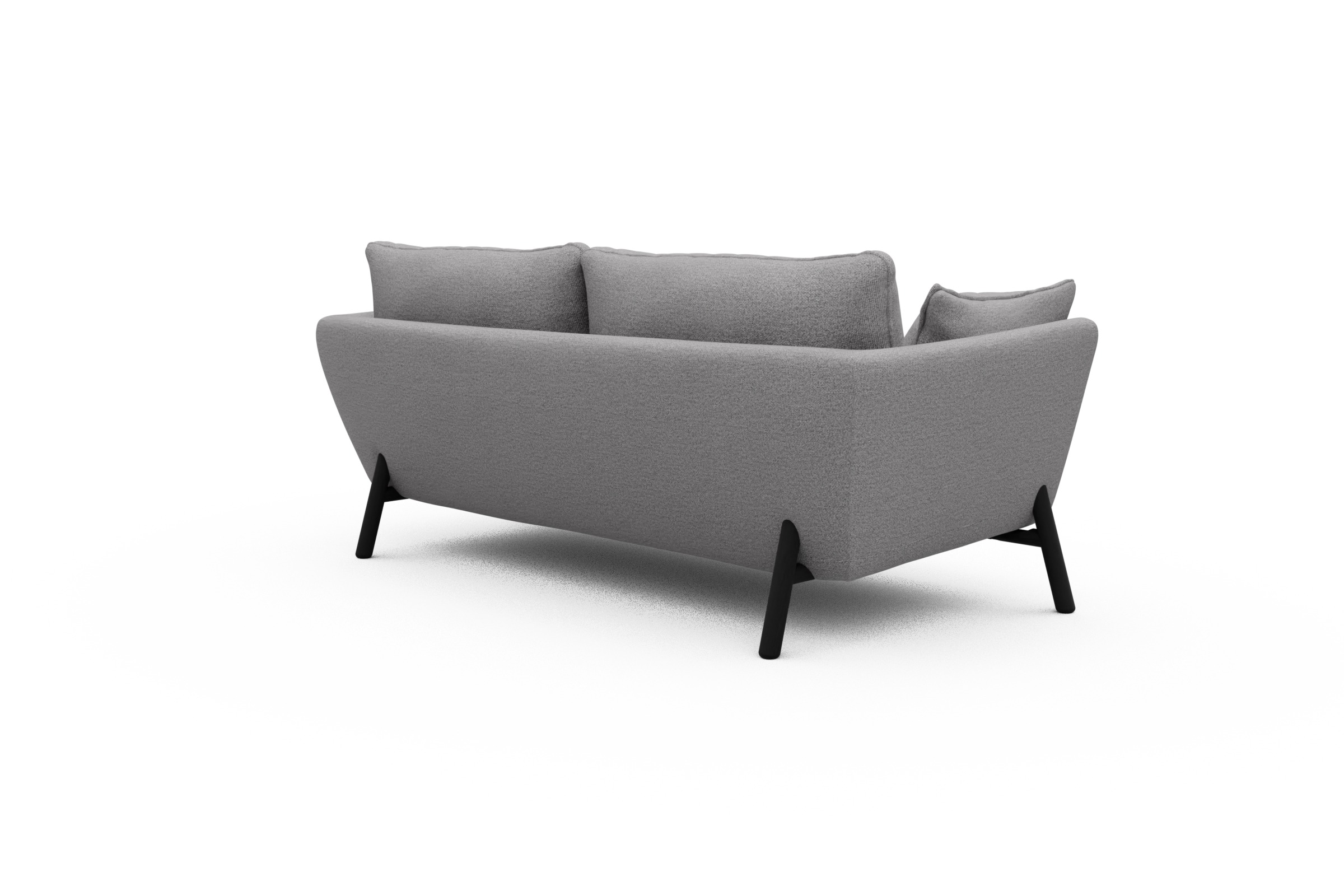 Sofa Emil 2-Sitzer Beinfarbe Eiche Schwarz Sama-Grey
